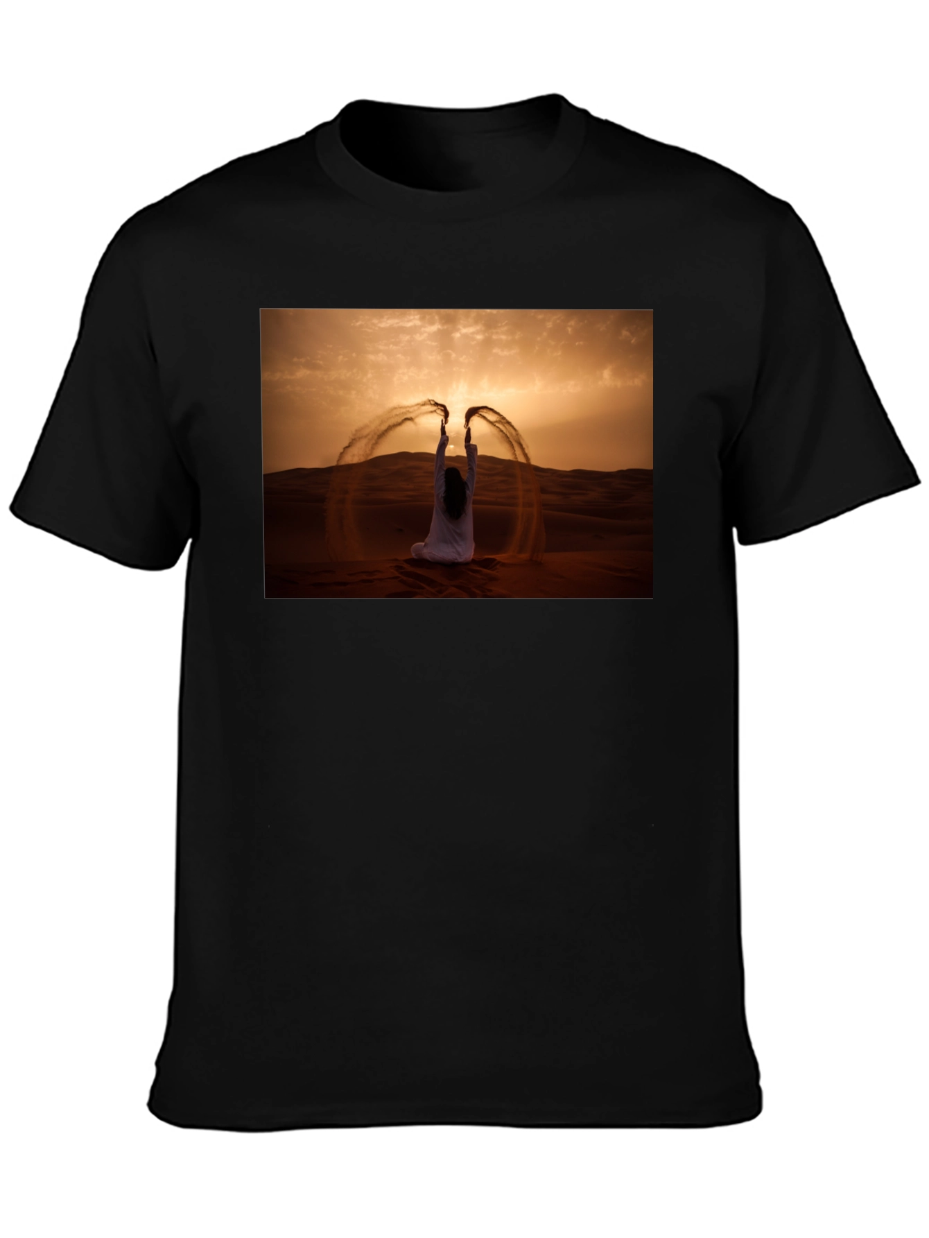 Desert Sand Art Black T-Shirt