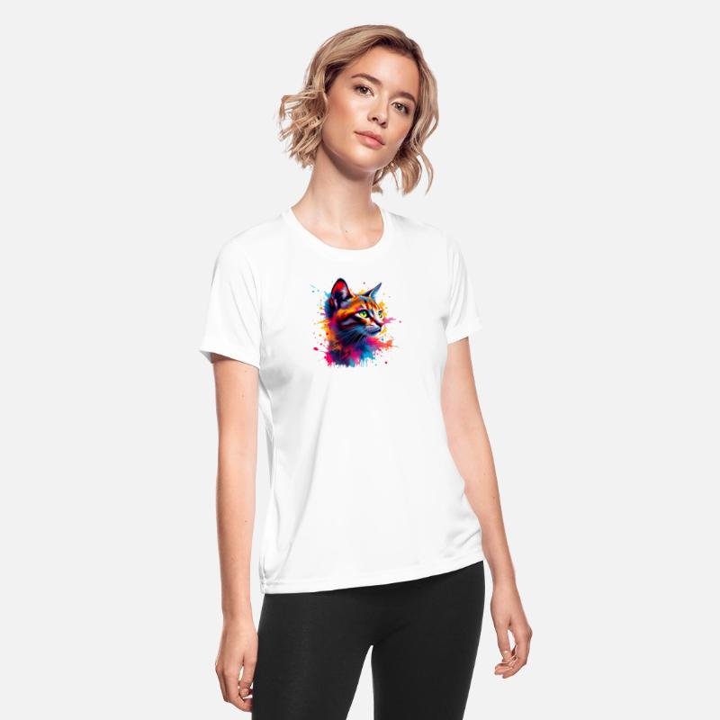 Vibrant Colorful Cat Portrait