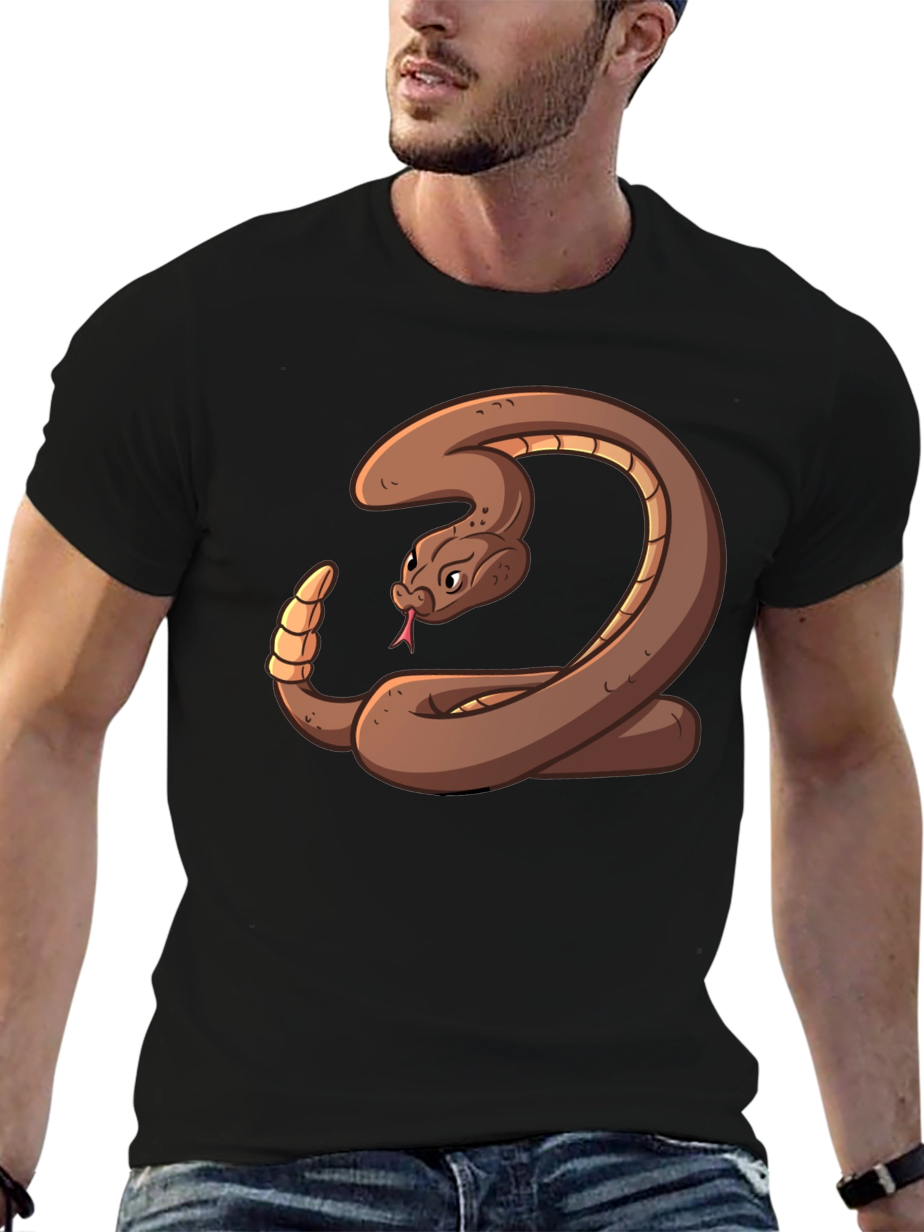 Snake Graphic Black T-Shirt