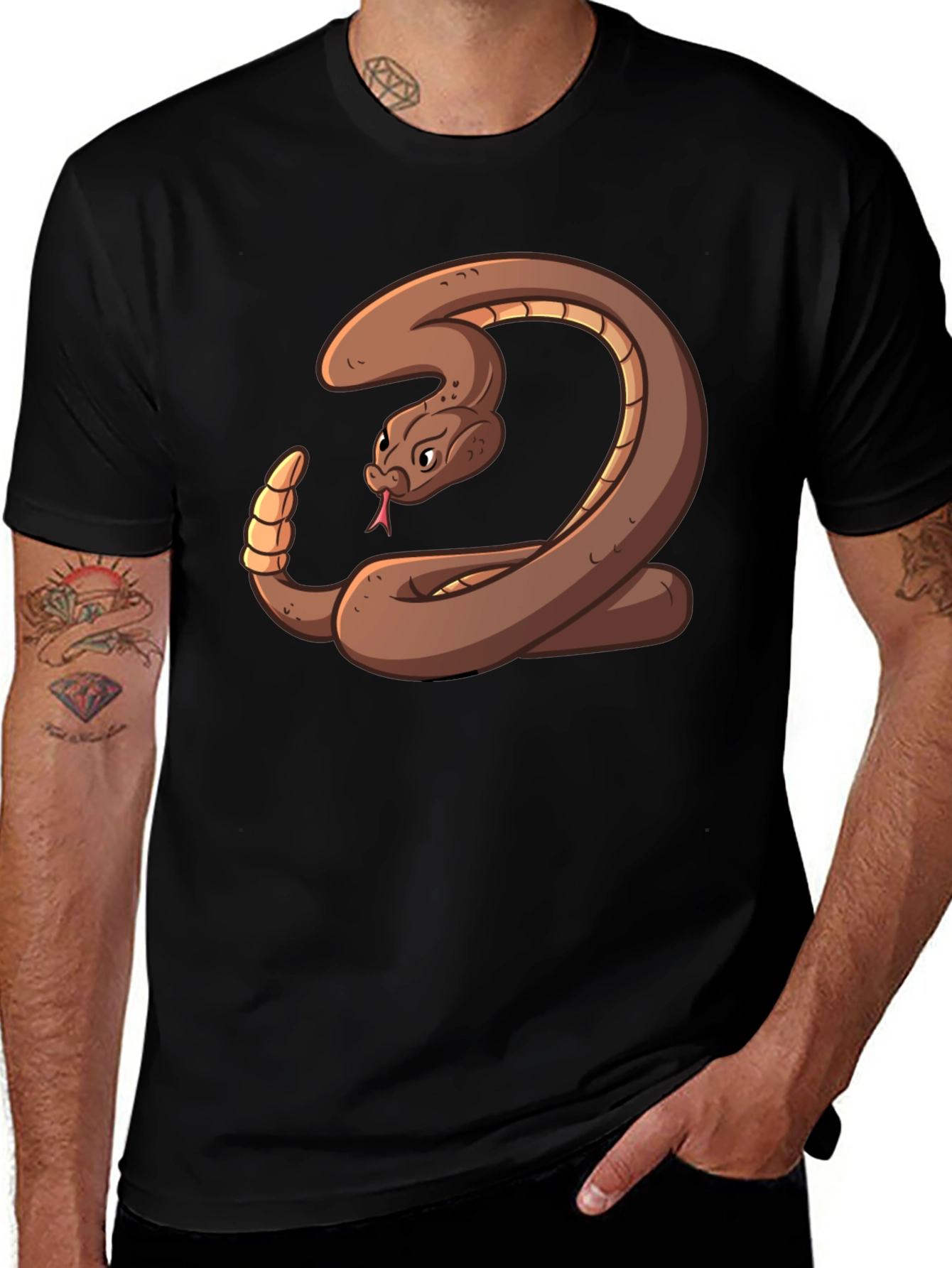 Snake Graphic Black T-Shirt