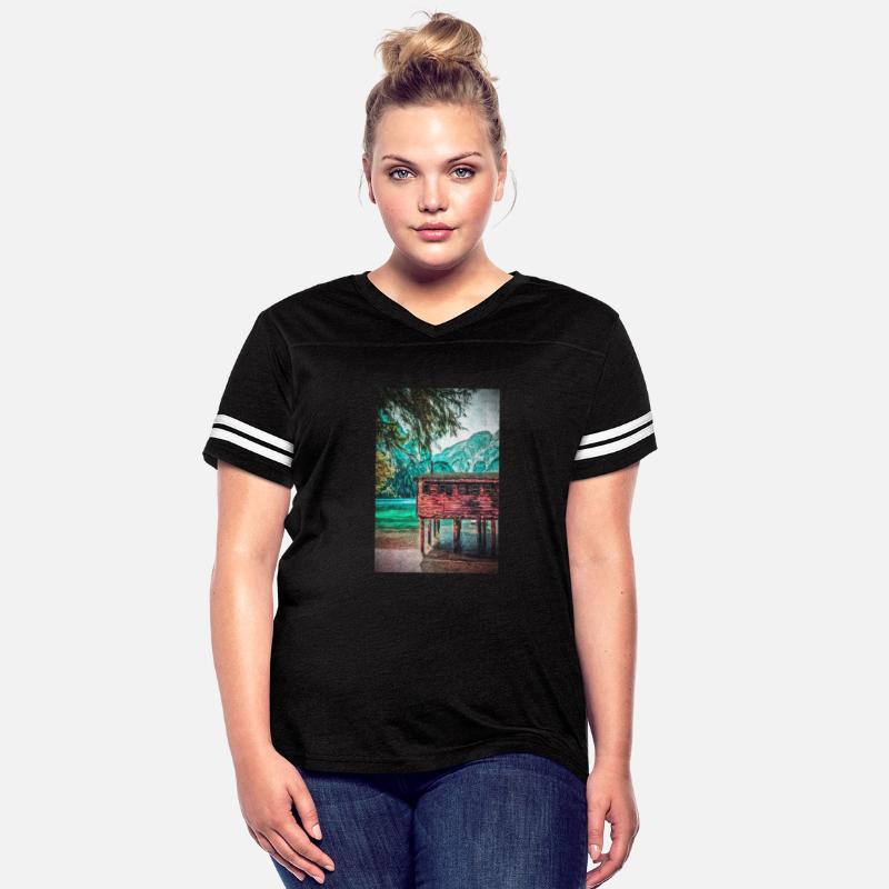 Vintage Pragser Wildsee Braies Lake Painting Italy