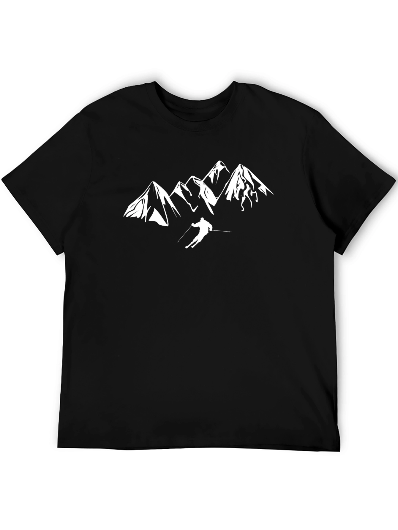Mountain Skier Graphic Tee - Black