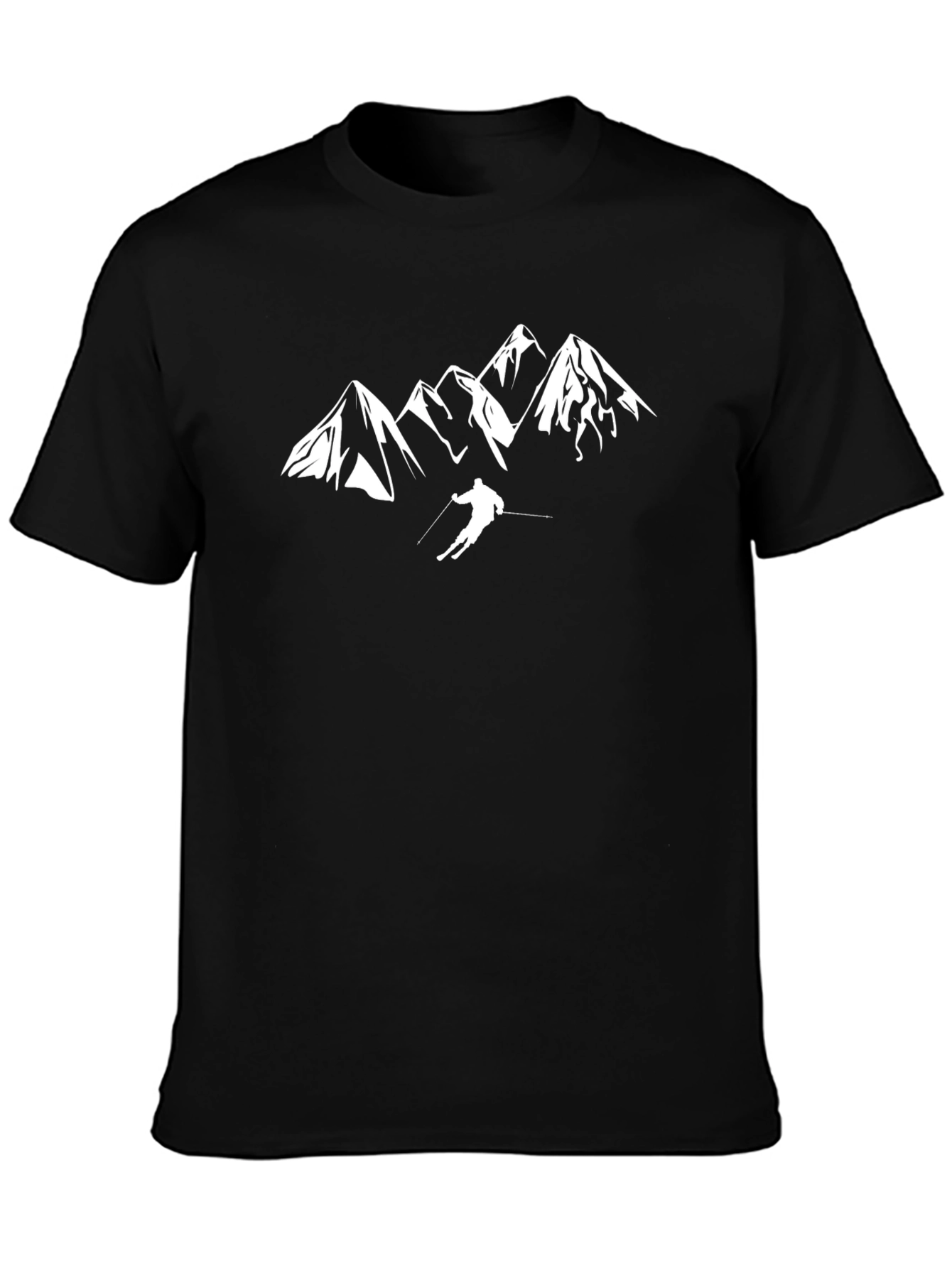 Mountain Skier Graphic Tee - Black