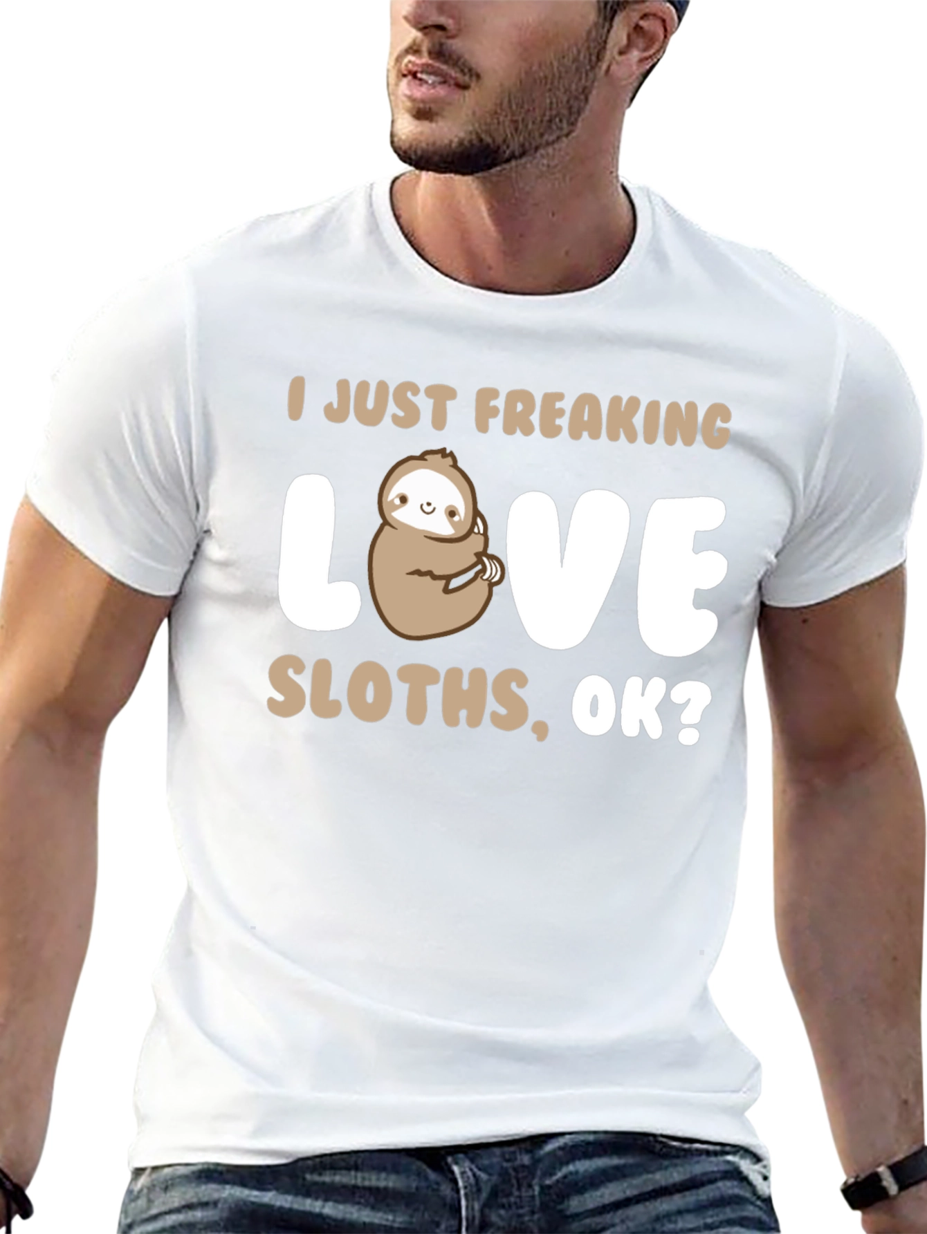I Just Freaking Love Sloths Black T-Shirt