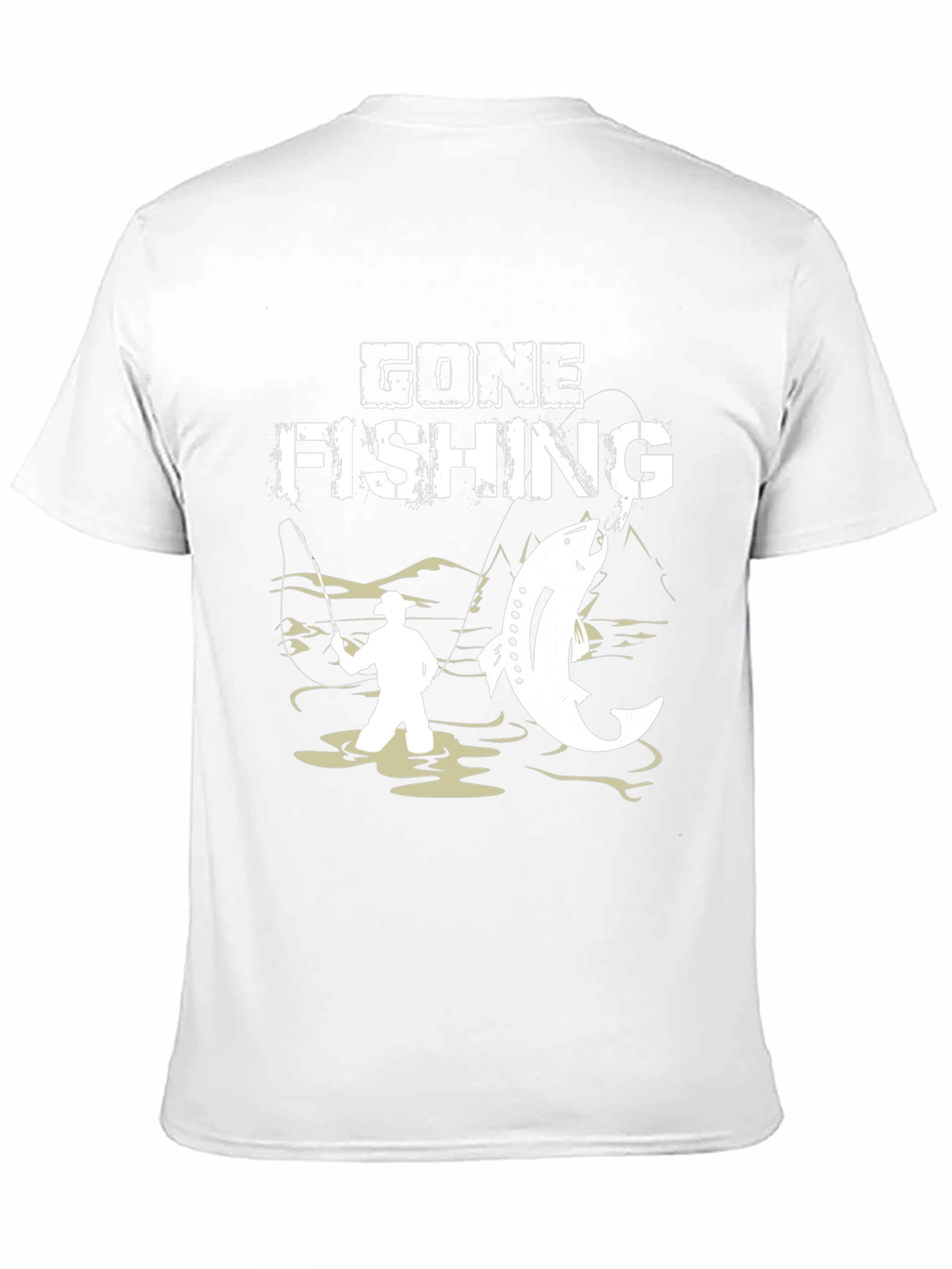 Gone Fishing Graphic Tee - Black Cotton T-Shirt