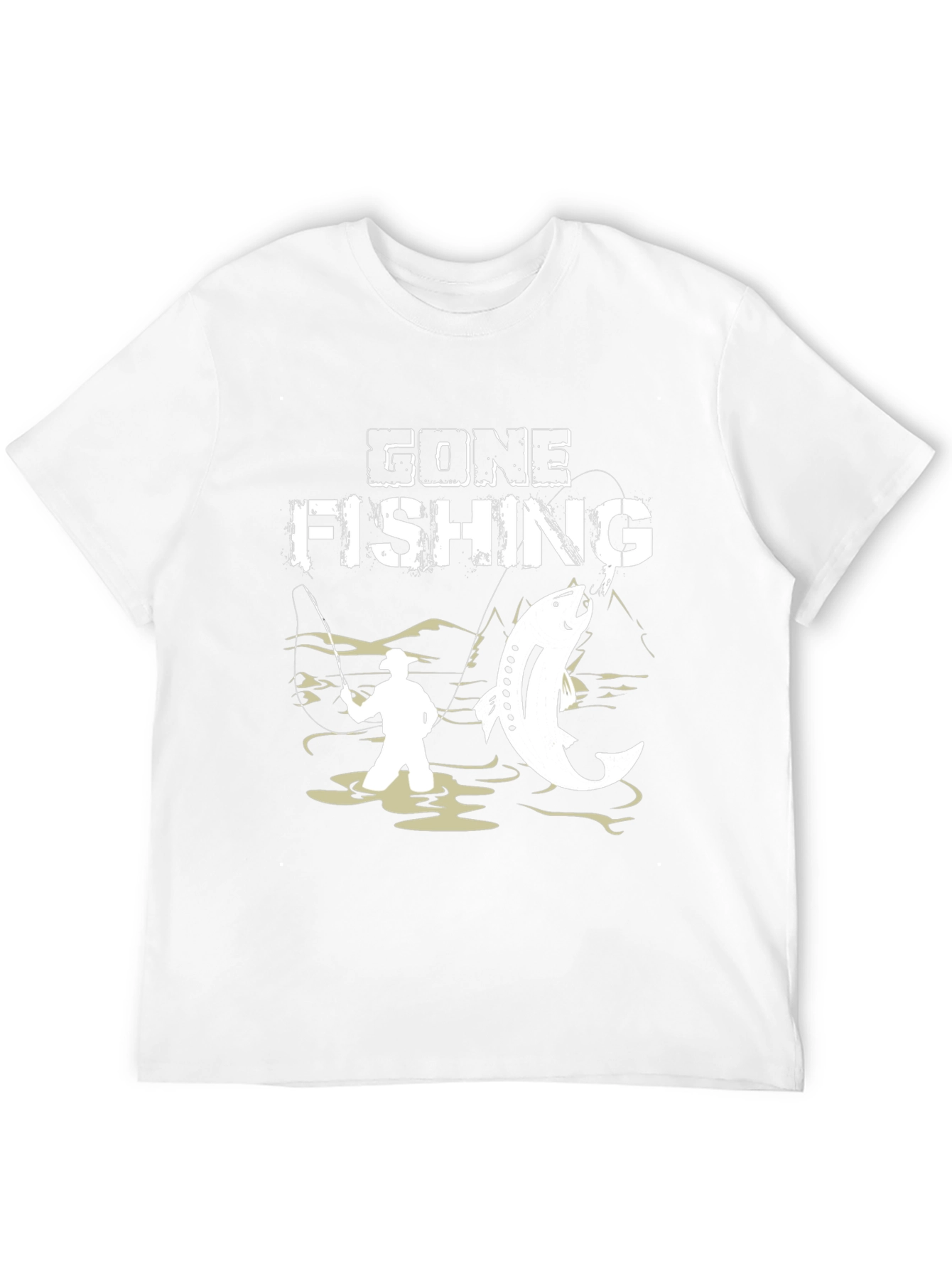 Gone Fishing Graphic Tee - Black Cotton T-Shirt