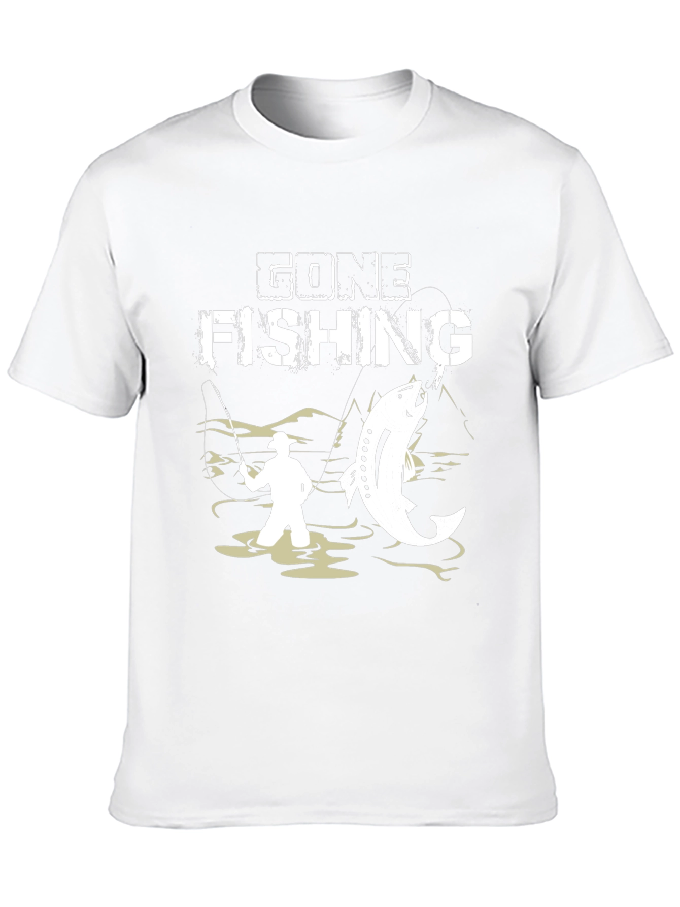 Gone Fishing Graphic Tee - Black Cotton T-Shirt