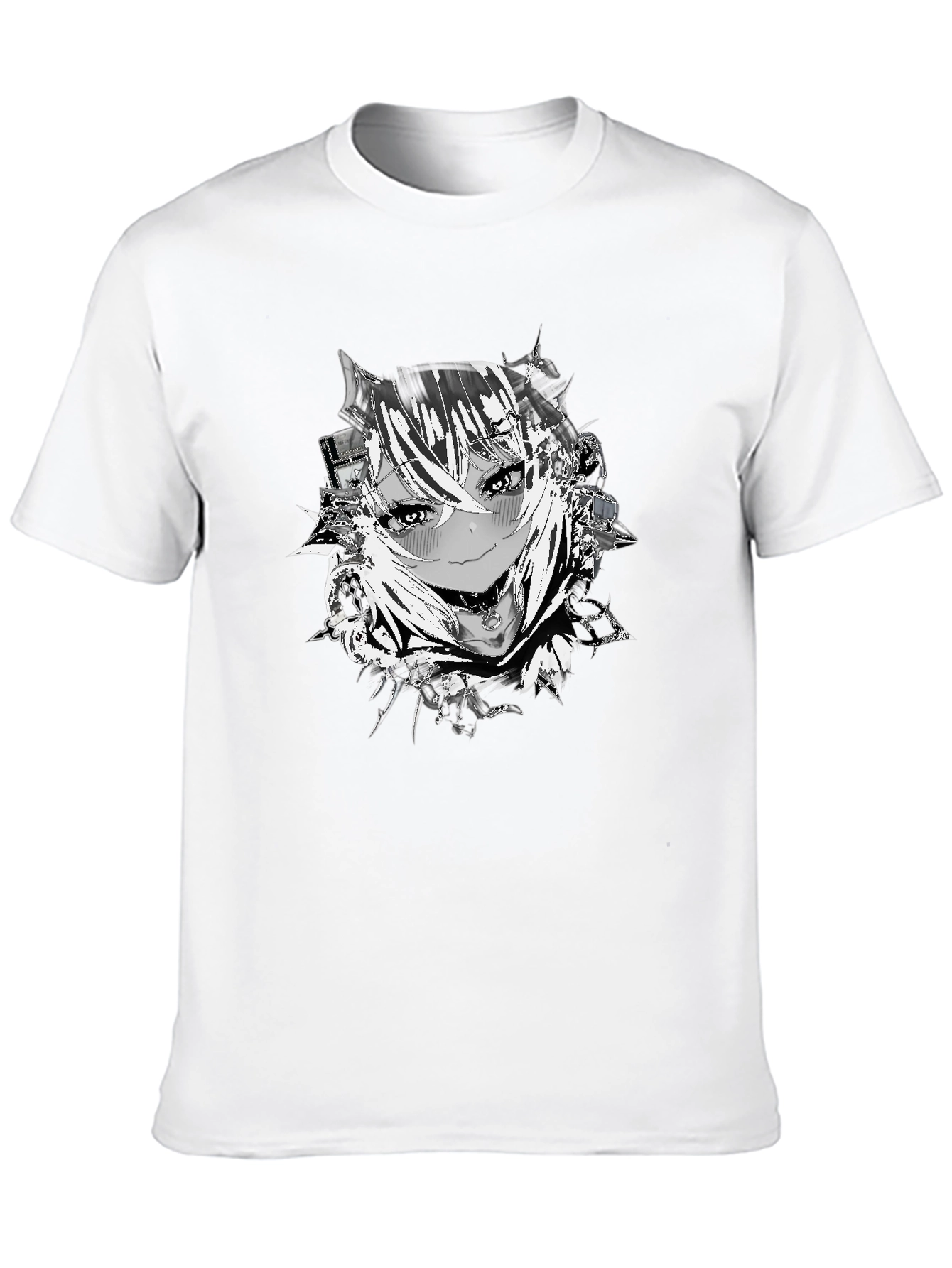 Anime Girl Graphic Black T-Shirt