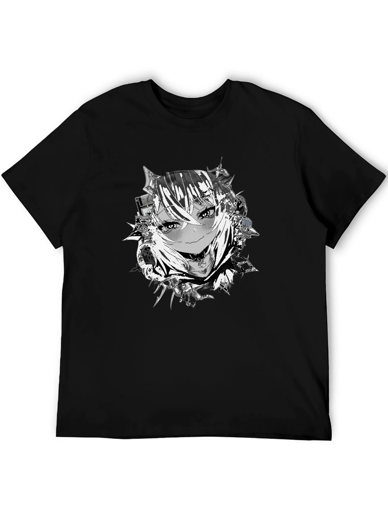 Anime Girl Graphic Black T-Shirt