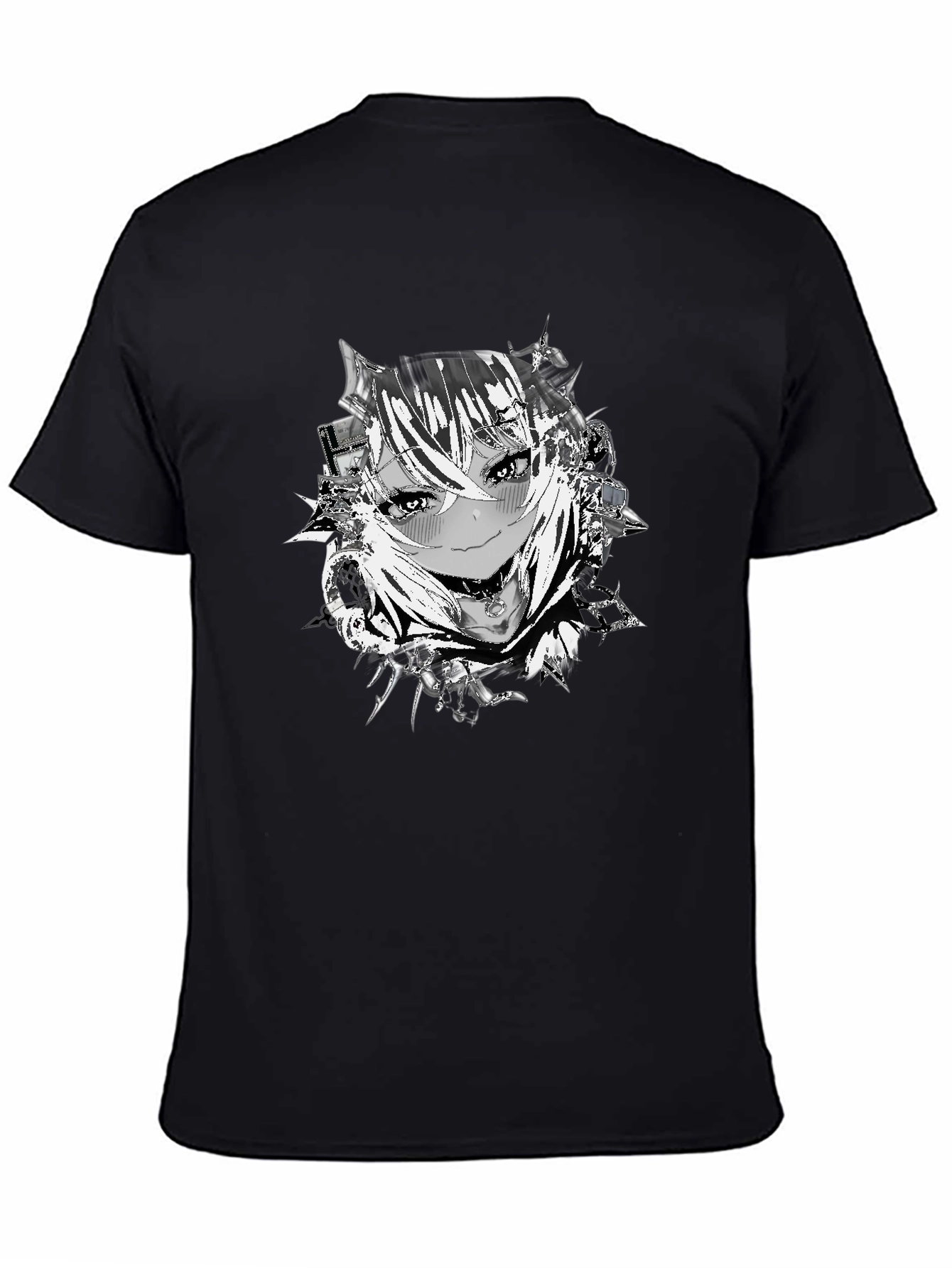Anime Girl Graphic Black T-Shirt