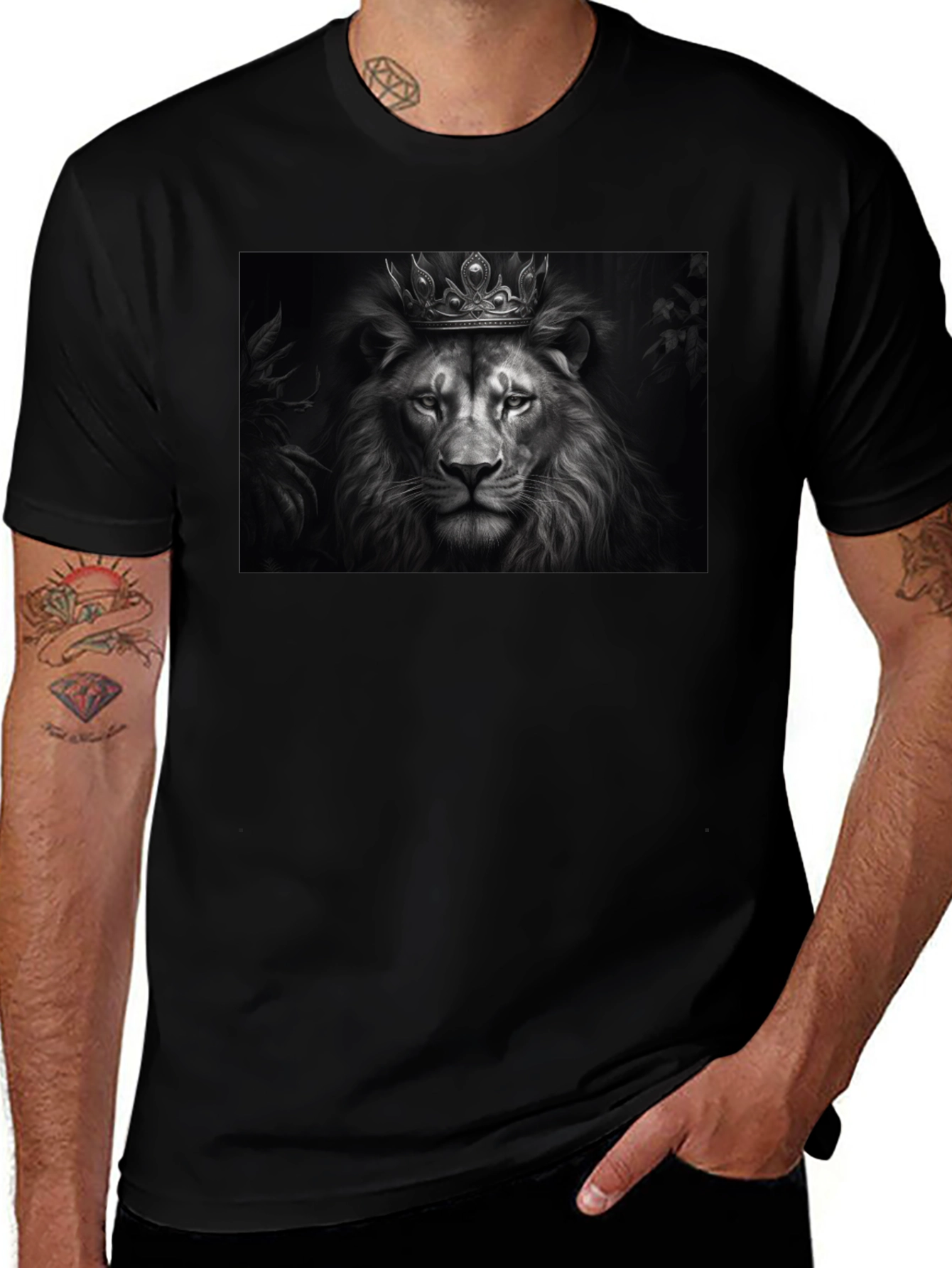 Lion King Graphic Tee - Black Cotton Blend