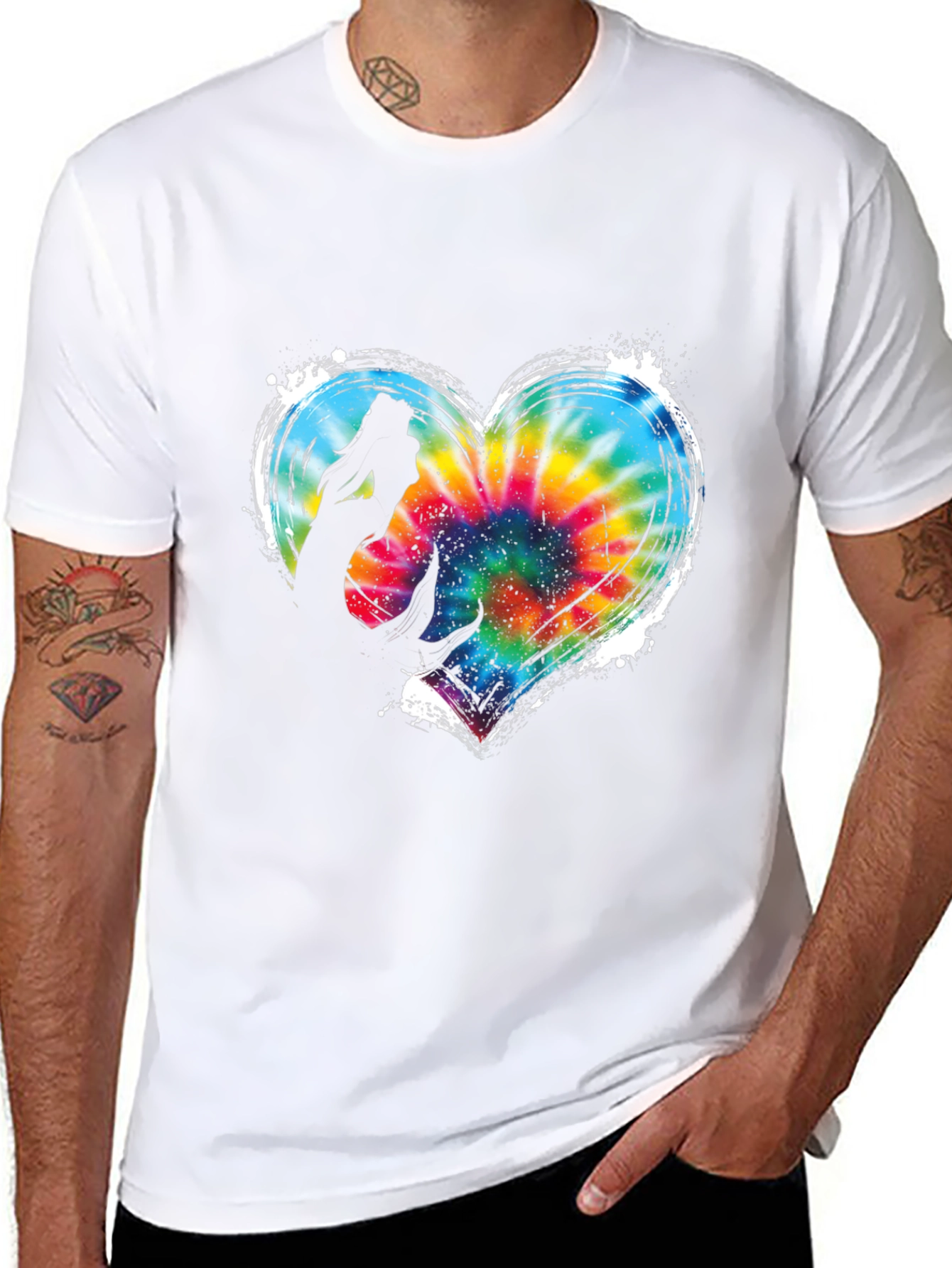Mermaid Heart Tie Dye Graphic Tee