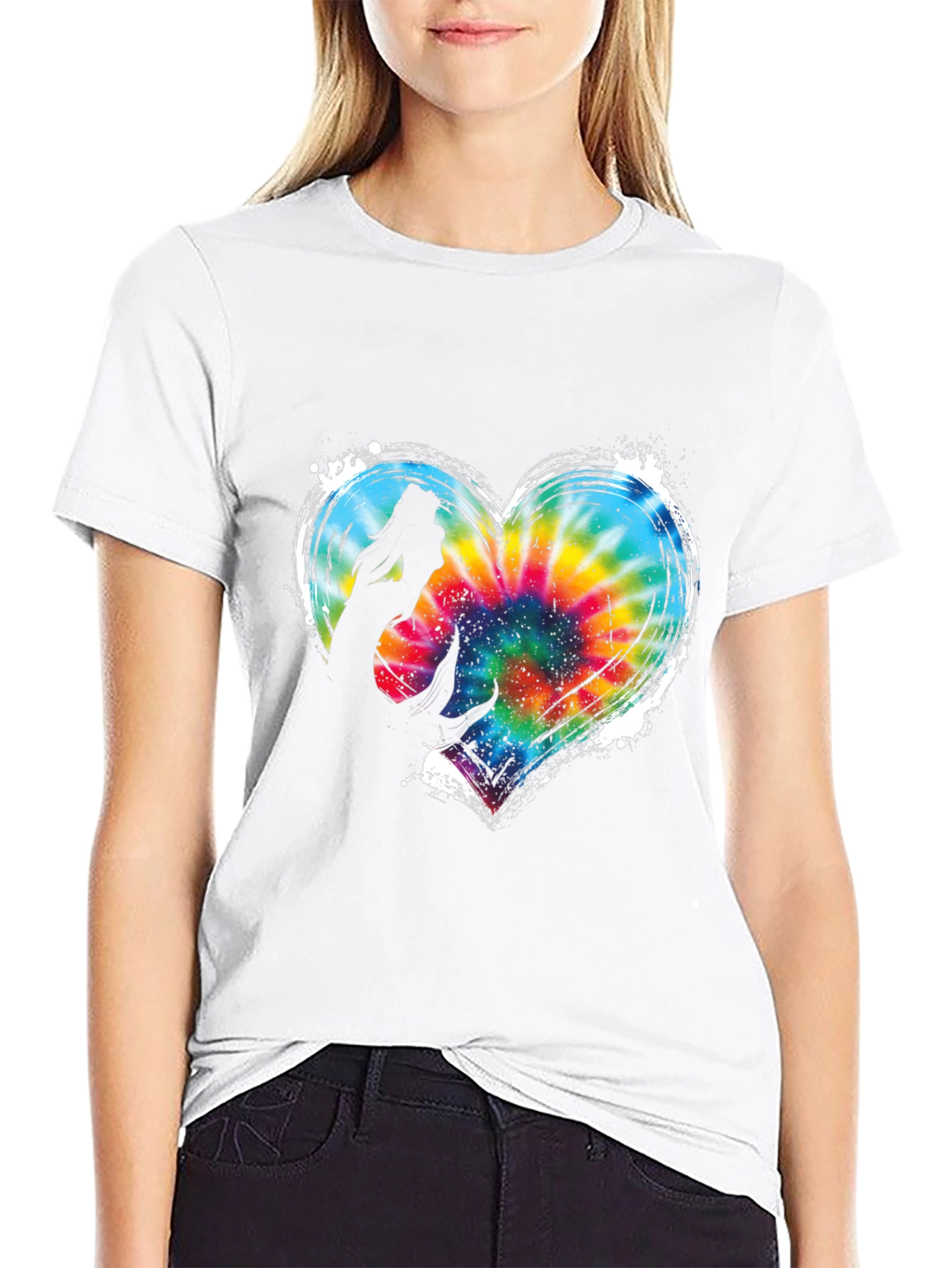Mermaid Heart Tie Dye Graphic Tee