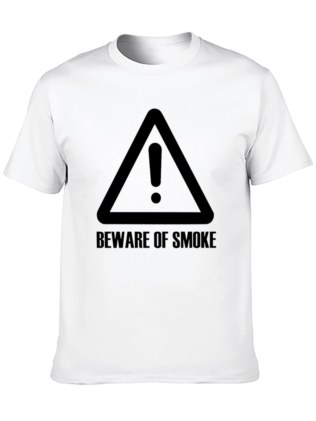 Beware of Smoke Graphic Tee - Black Casual T-Shirt