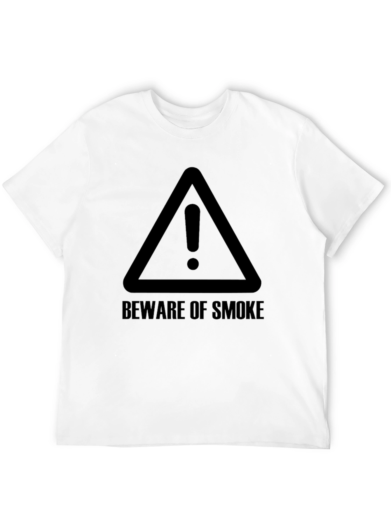 Beware of Smoke Graphic Tee - Black Casual T-Shirt