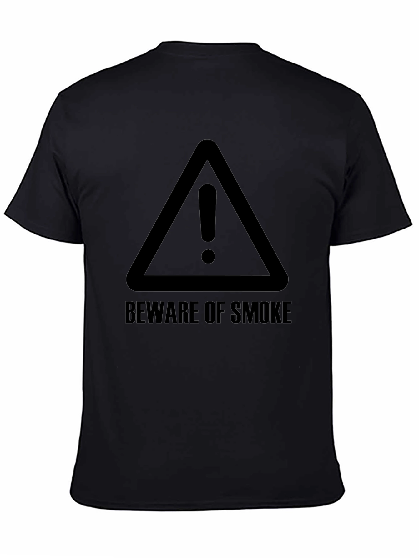 Beware of Smoke Graphic Tee - Black Casual T-Shirt