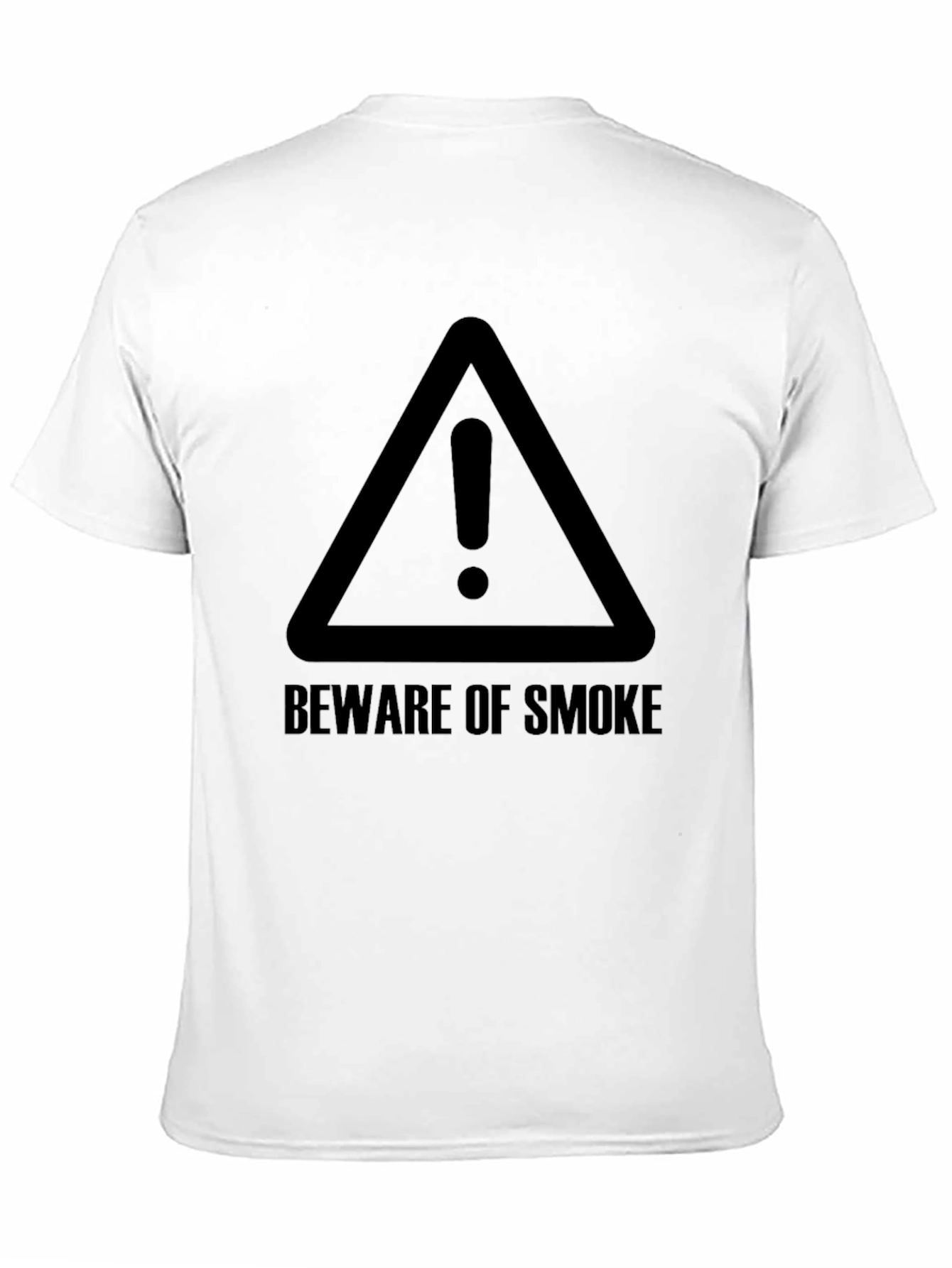 Beware of Smoke Graphic Tee - Black Casual T-Shirt