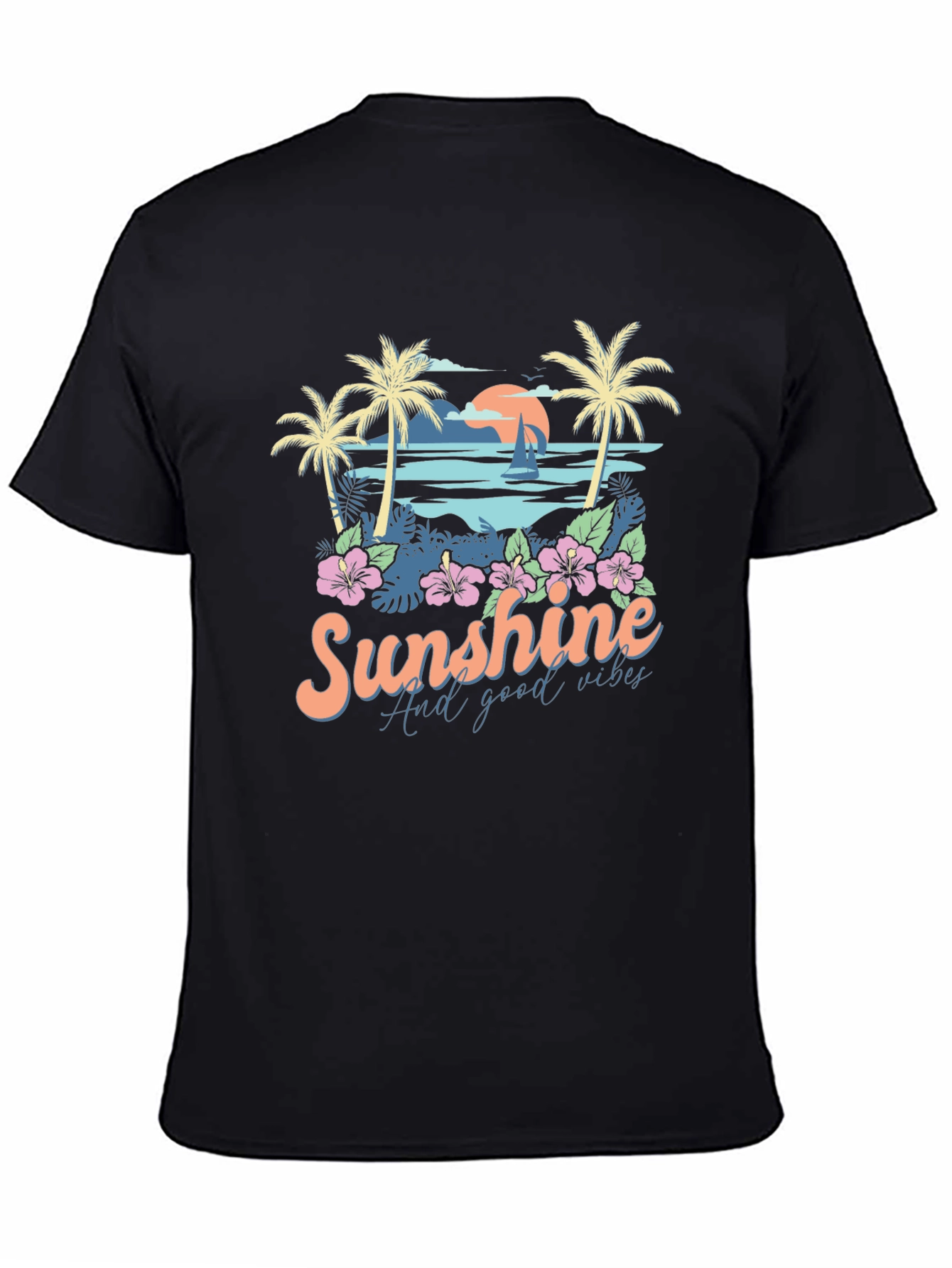 Sunshine & Good Vibes Graphic Tee - Black