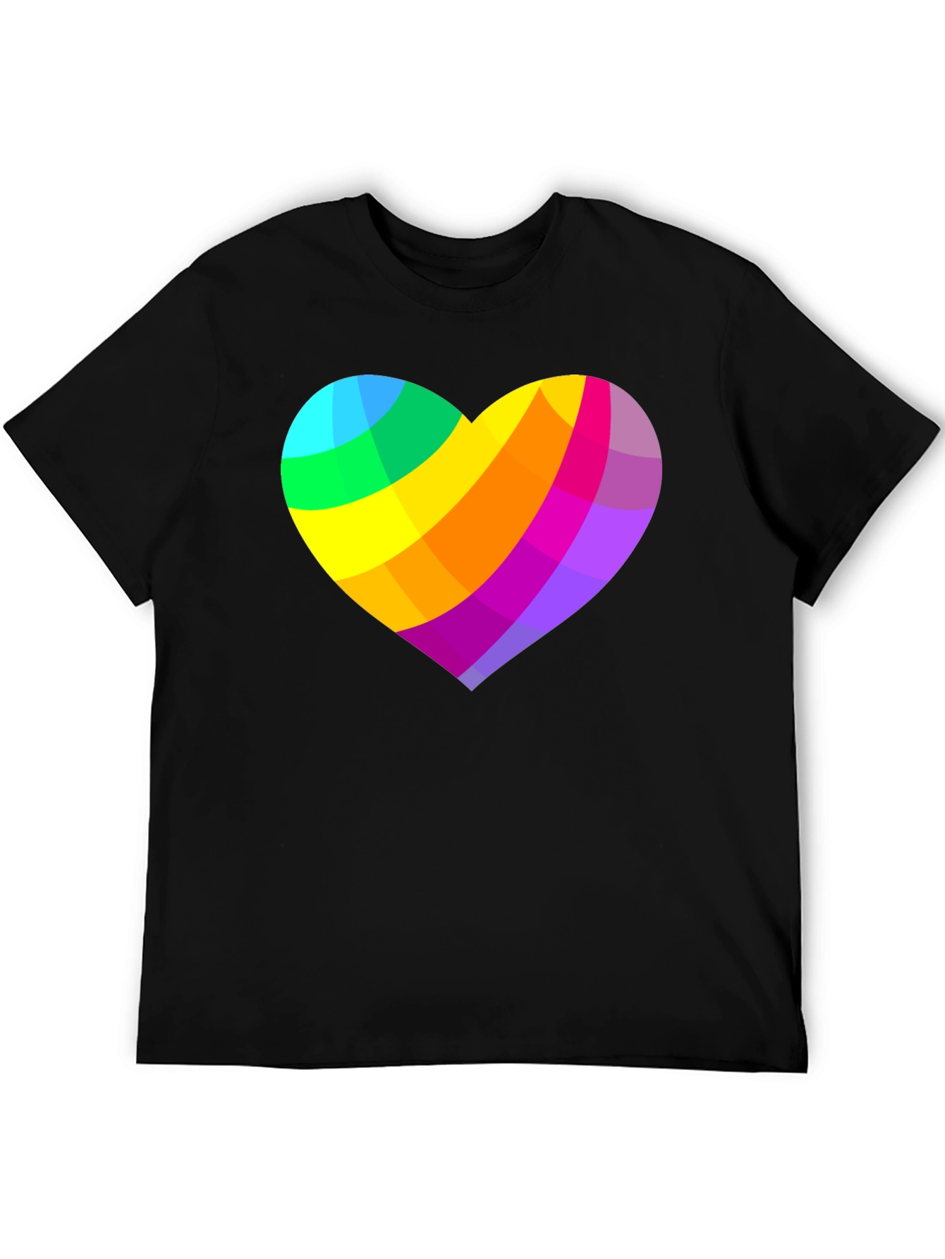 Rainbow Heart Graphic Black T-Shirt
