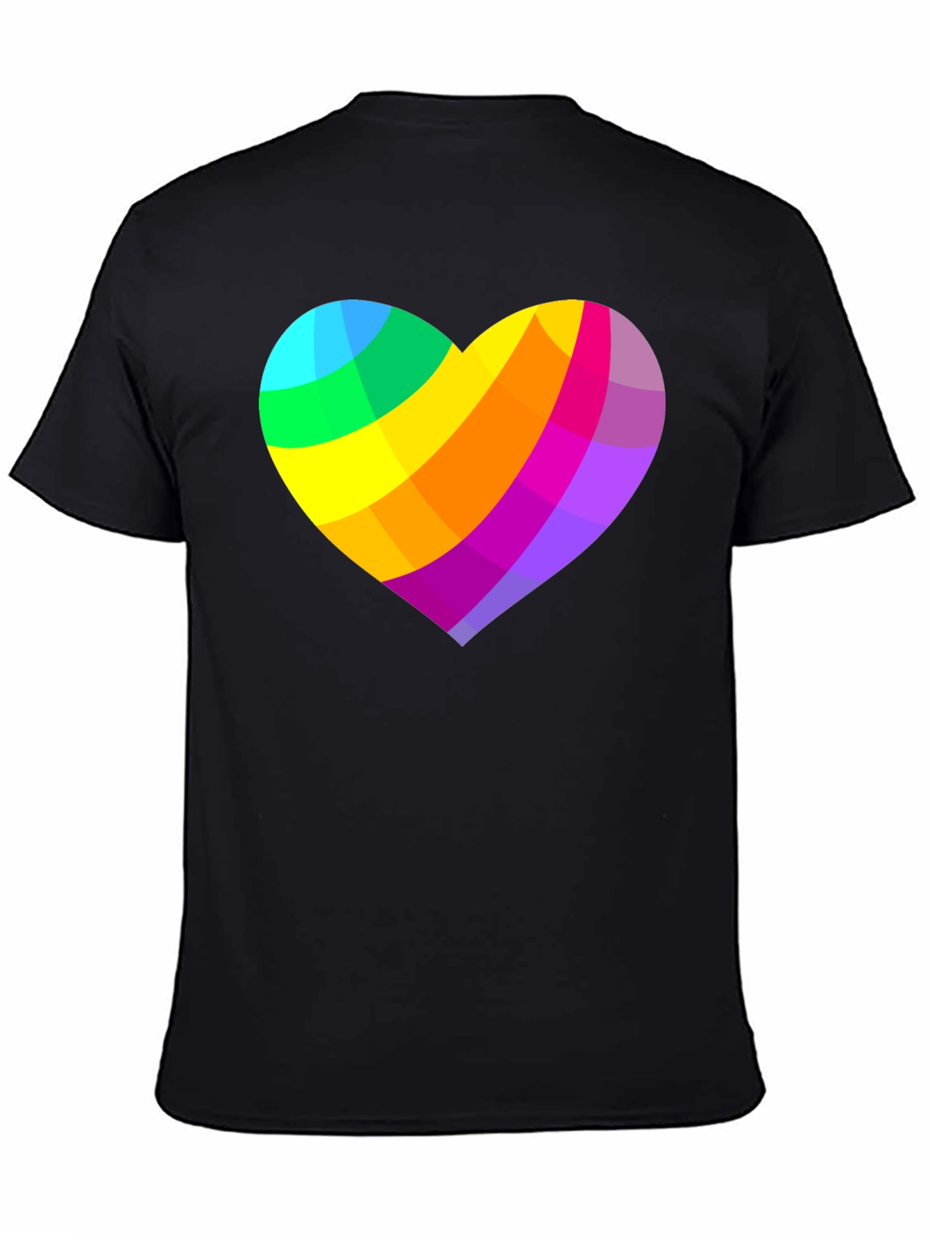 Rainbow Heart Graphic Black T-Shirt