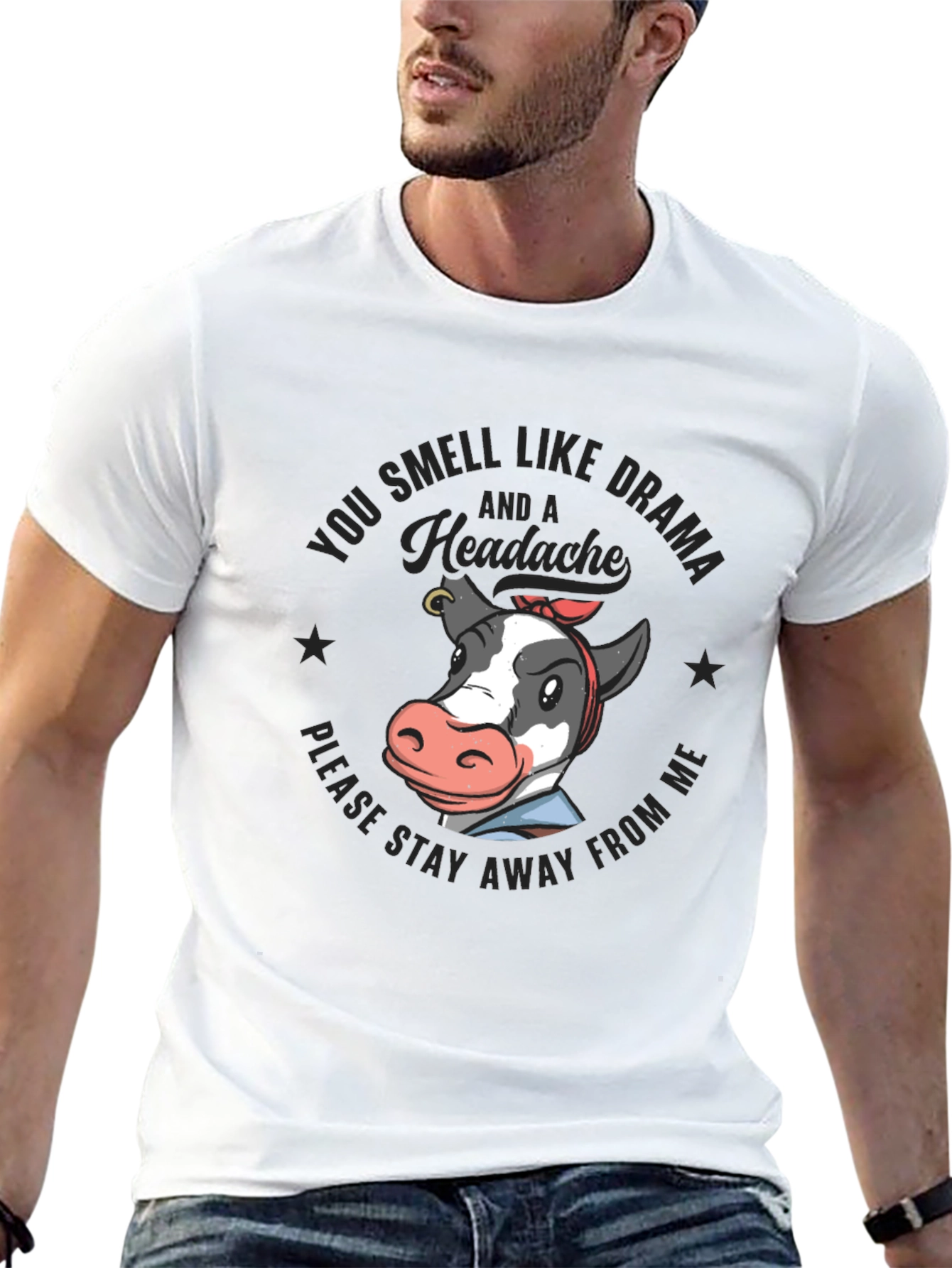 Drama Cow Graphic Tee - Stay Away Shirt