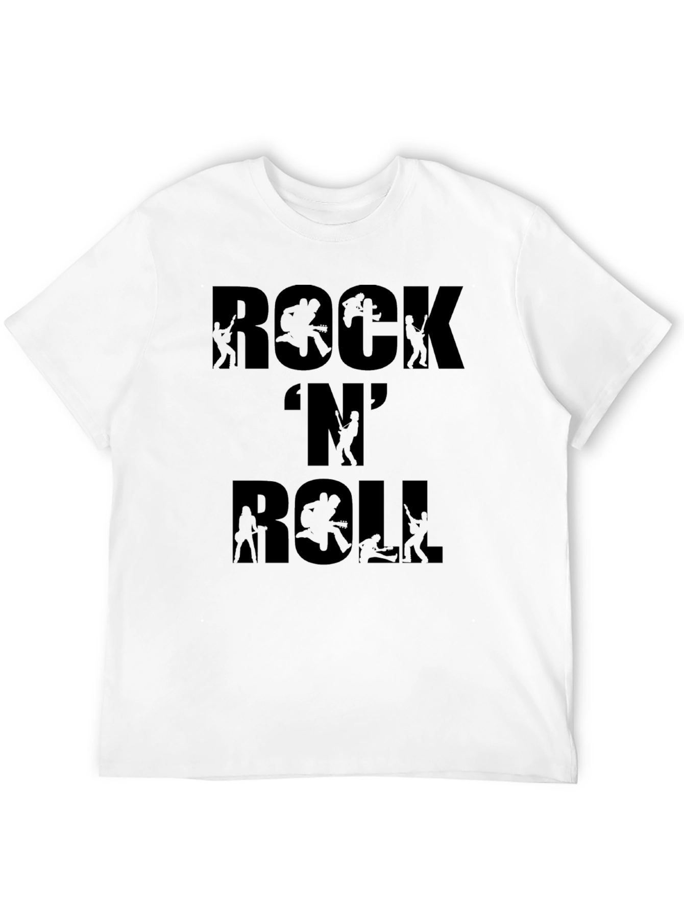 Rock N Roll Graphic Print Black T-Shirt