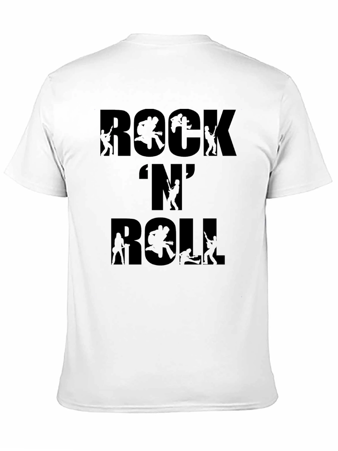 Rock N Roll Graphic Print Black T-Shirt