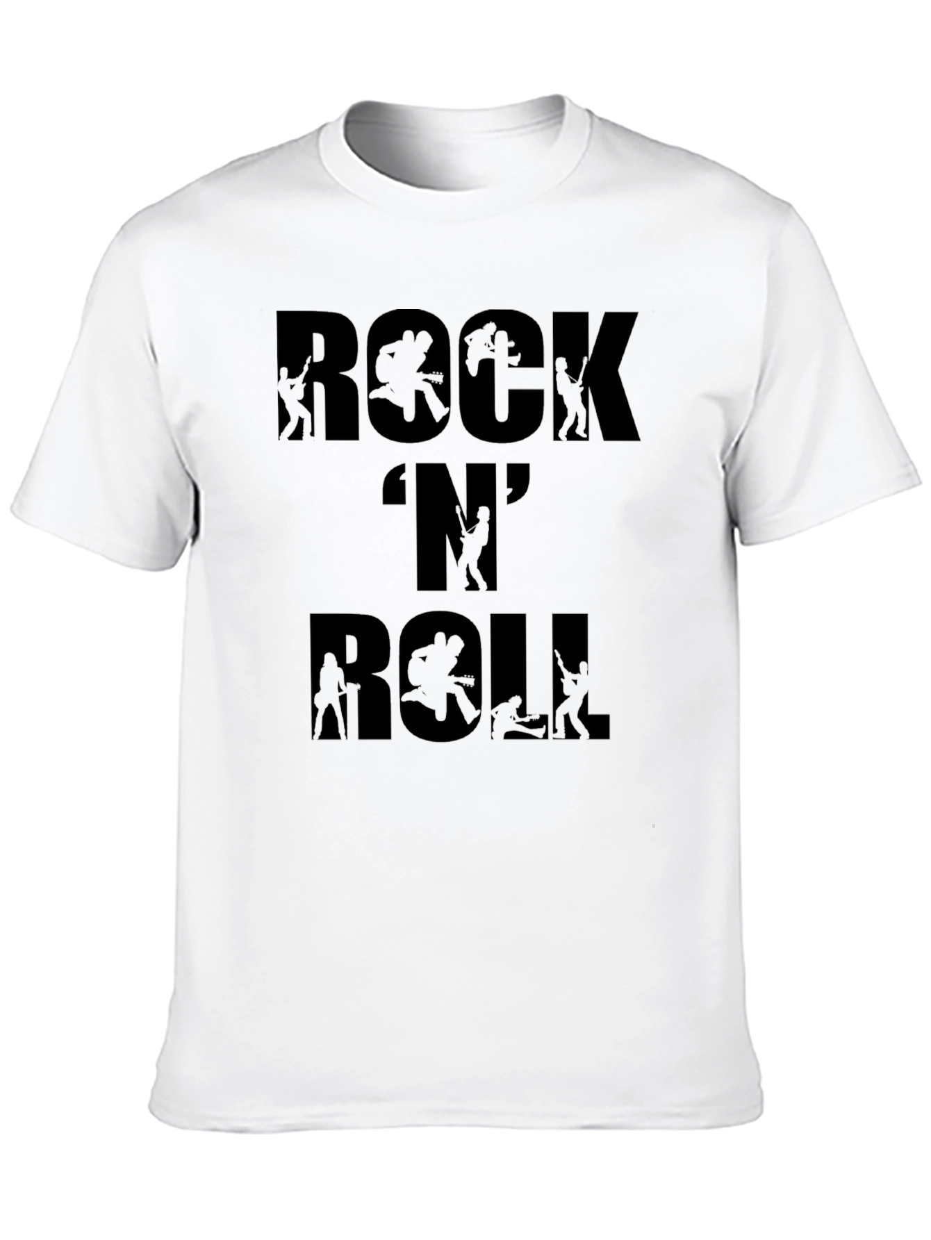 Rock N Roll Graphic Print Black T-Shirt