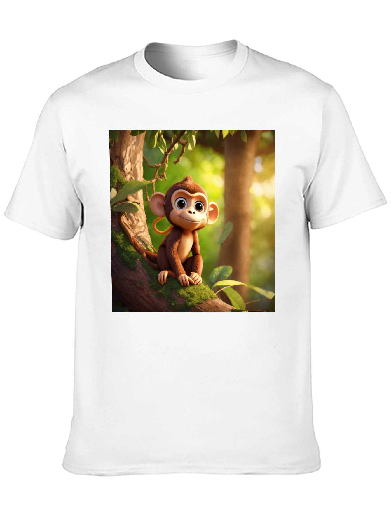 Monkey Cartoon Graphic Black T-Shirt
