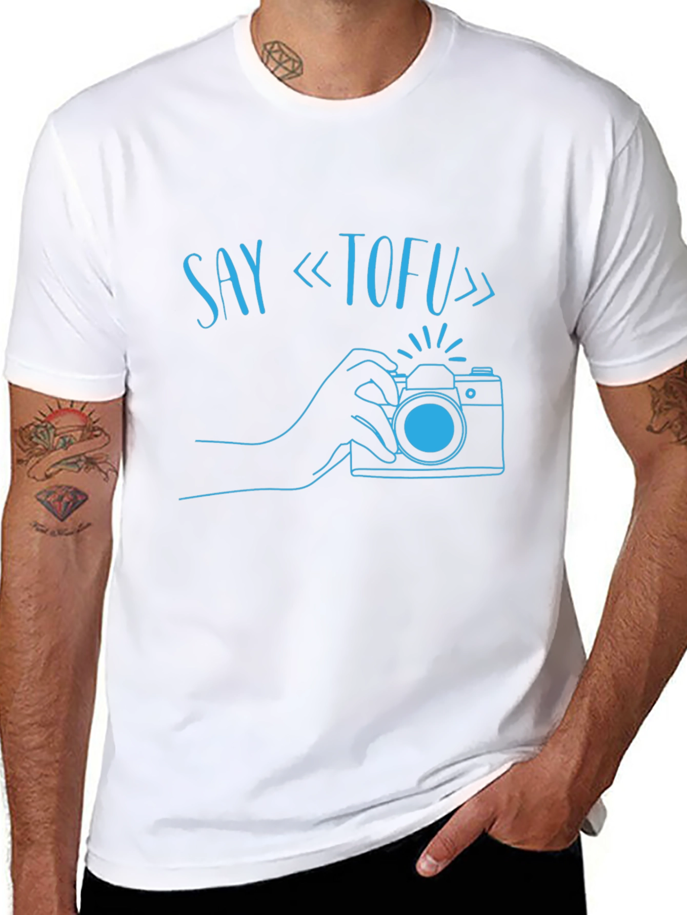 Say Tofu Camera Graphic T-Shirt - Black