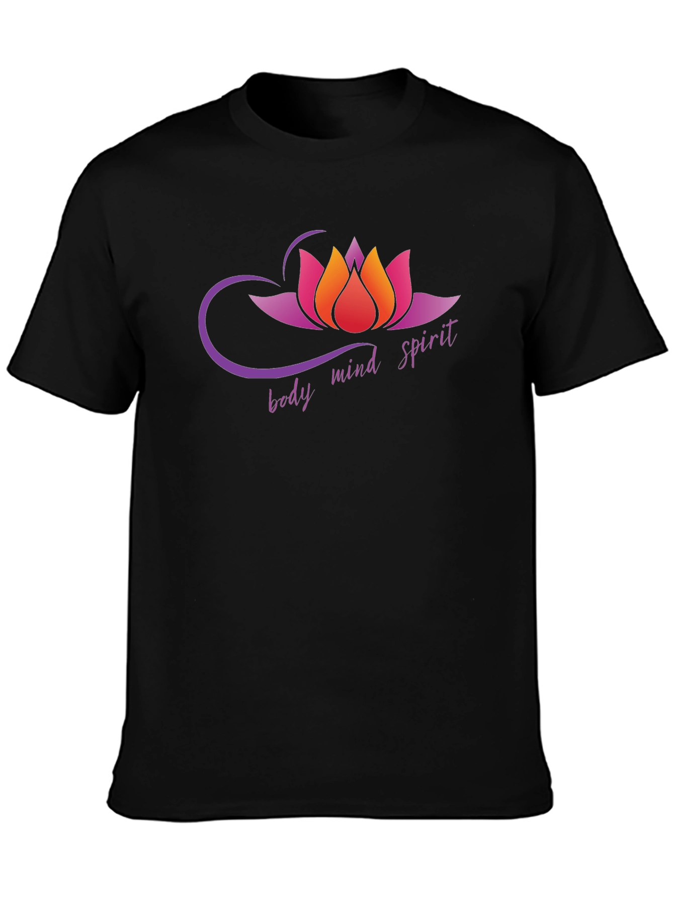 Body Mind Spirit Lotus Flower Graphic T-Shirt