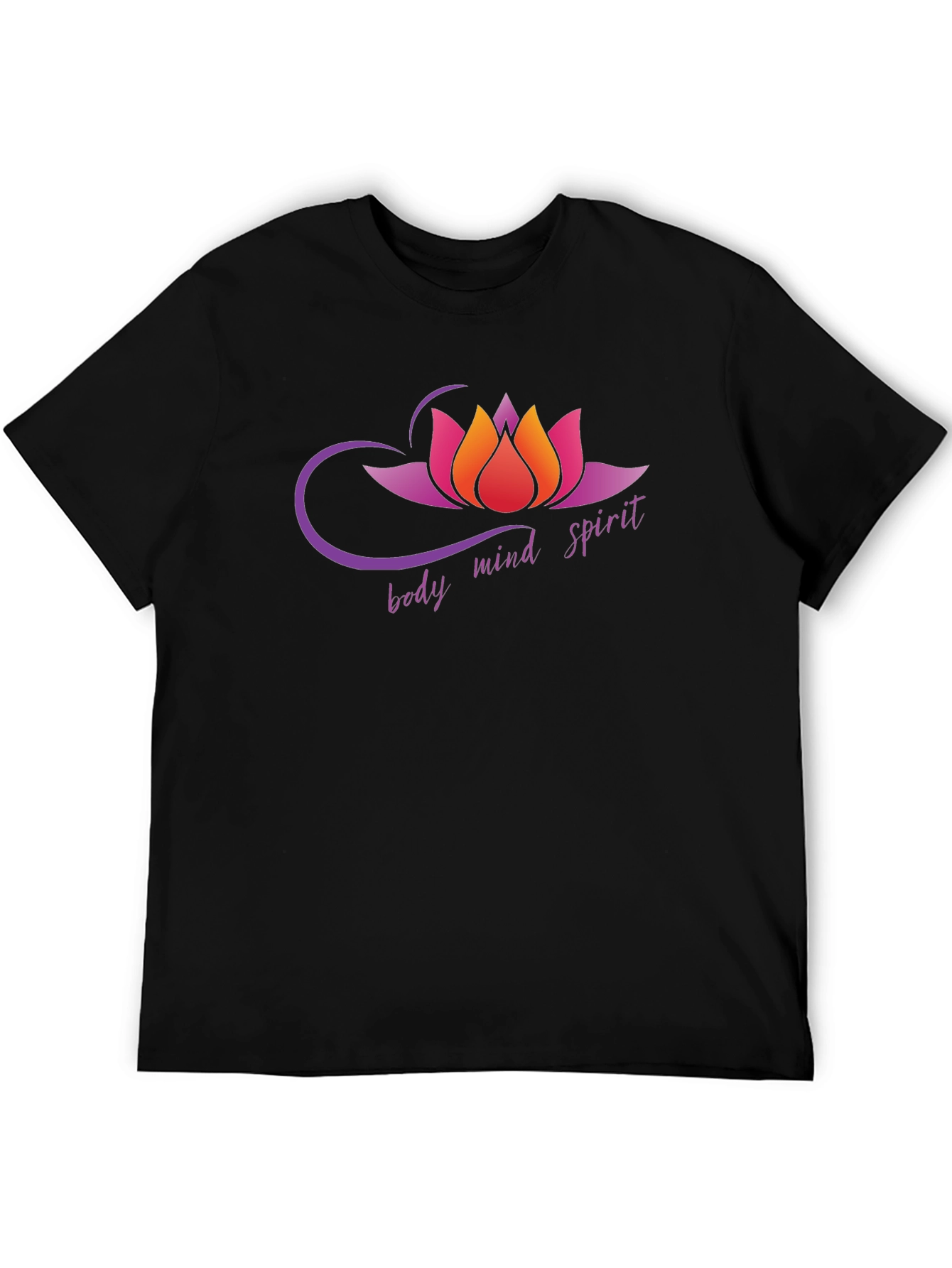 Body Mind Spirit Lotus Flower Graphic T-Shirt
