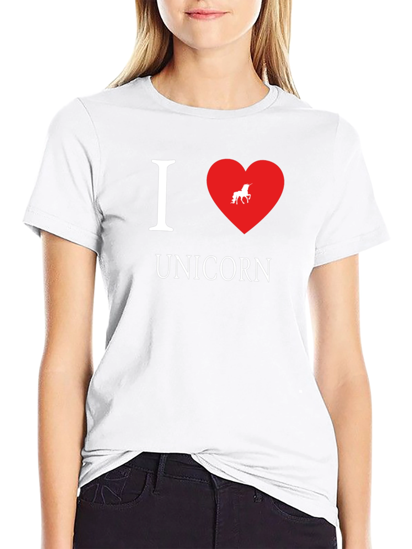 I Heart Unicorn Black T-Shirt