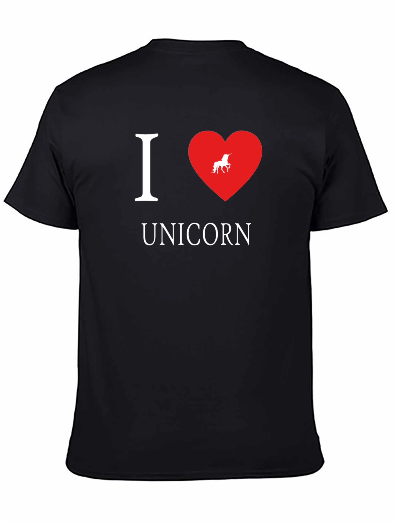 I Heart Unicorn Black T-Shirt