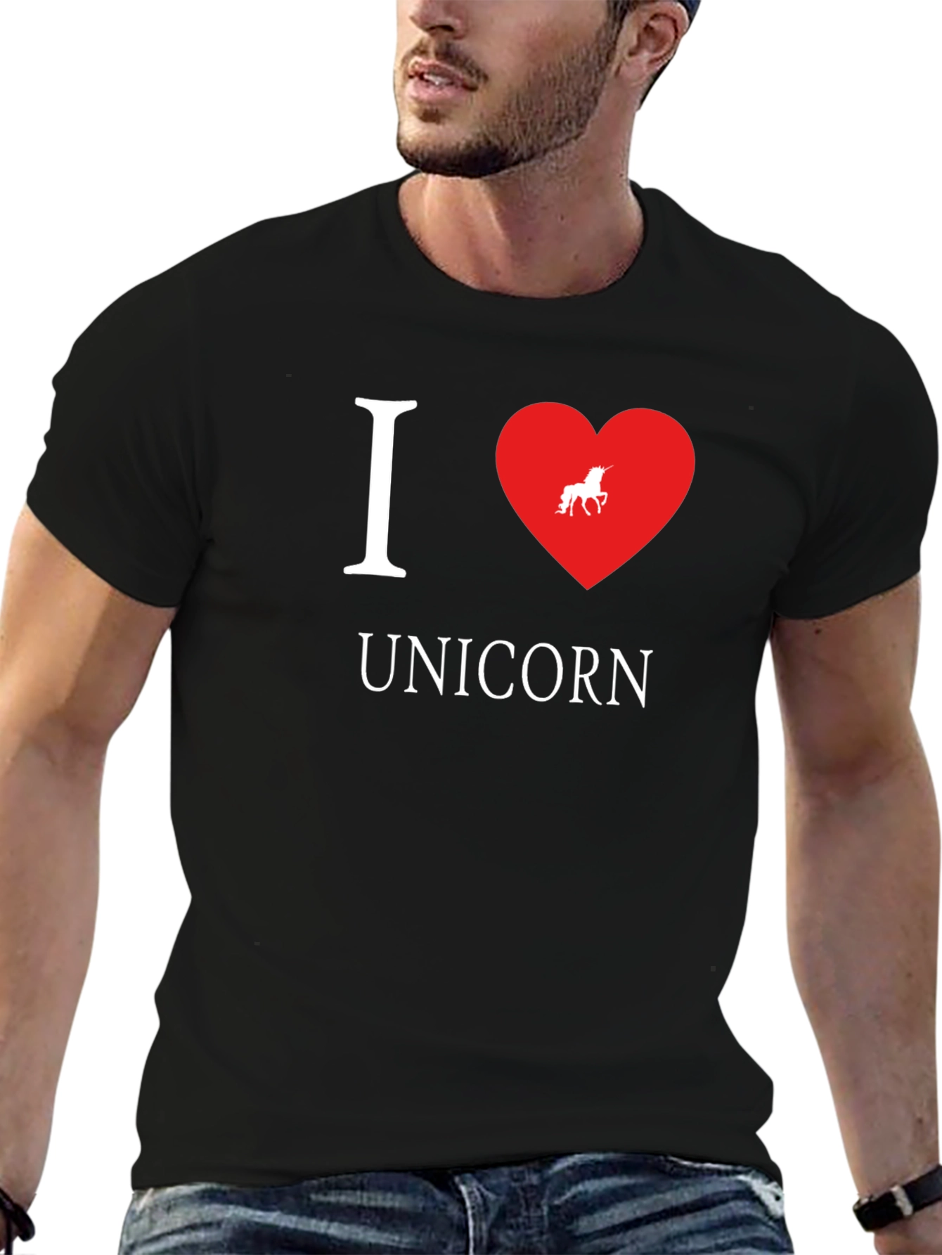 I Heart Unicorn Black T-Shirt