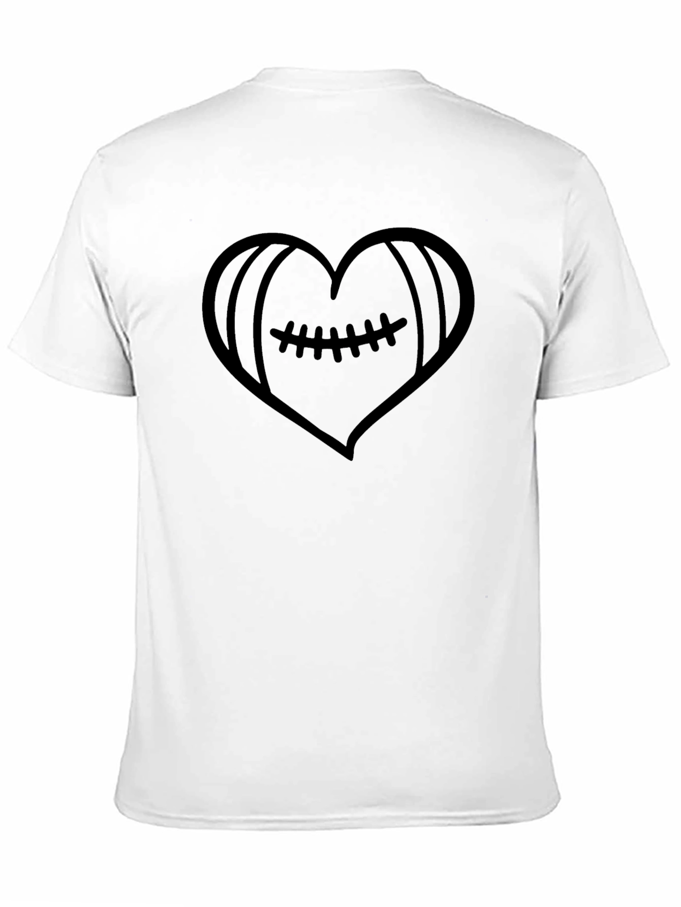 Football Heart Graphic Tee - Black Casual Shirt