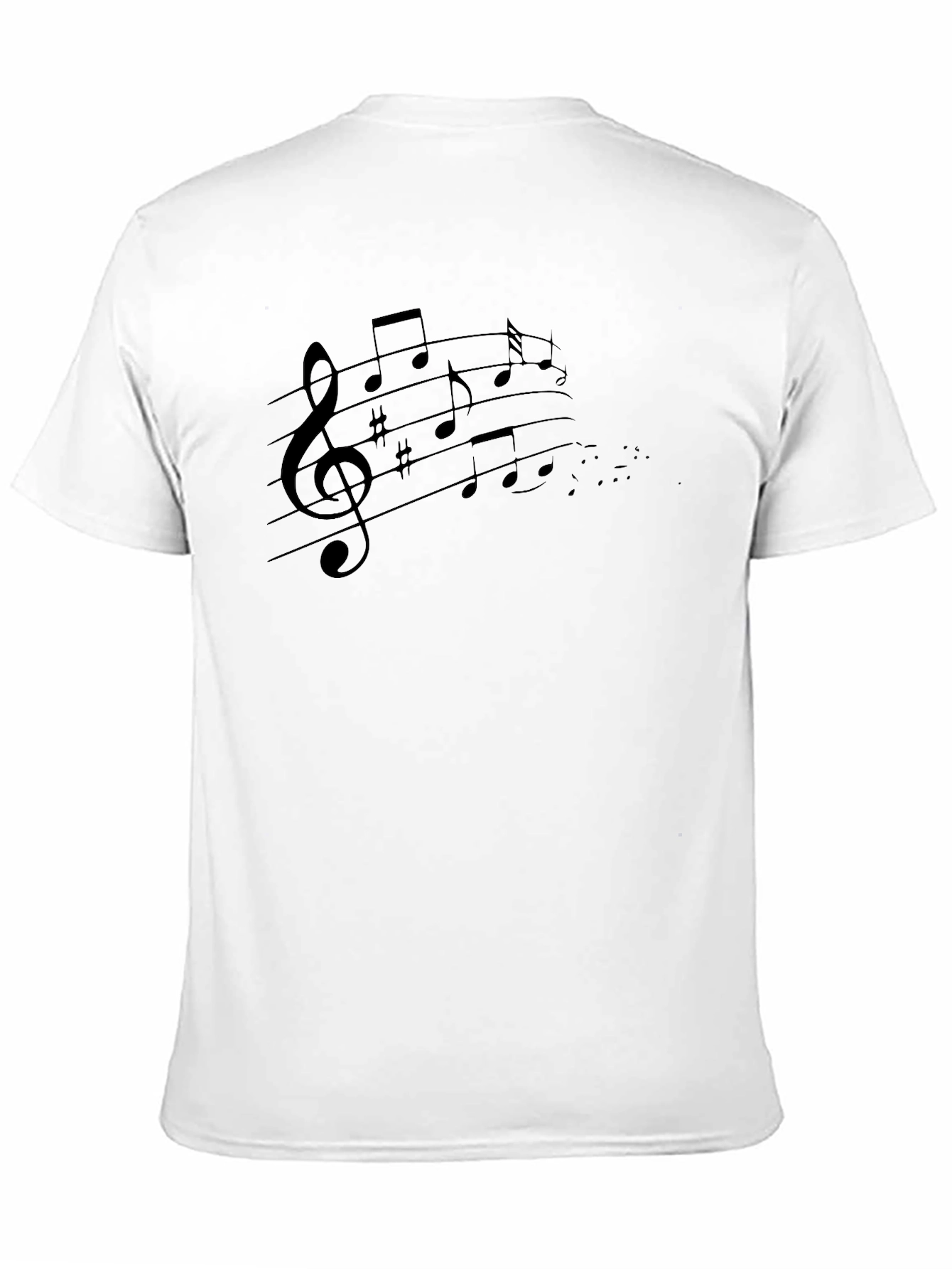Musical Notes Graphic Tee - Black Crew Neck T-Shirt