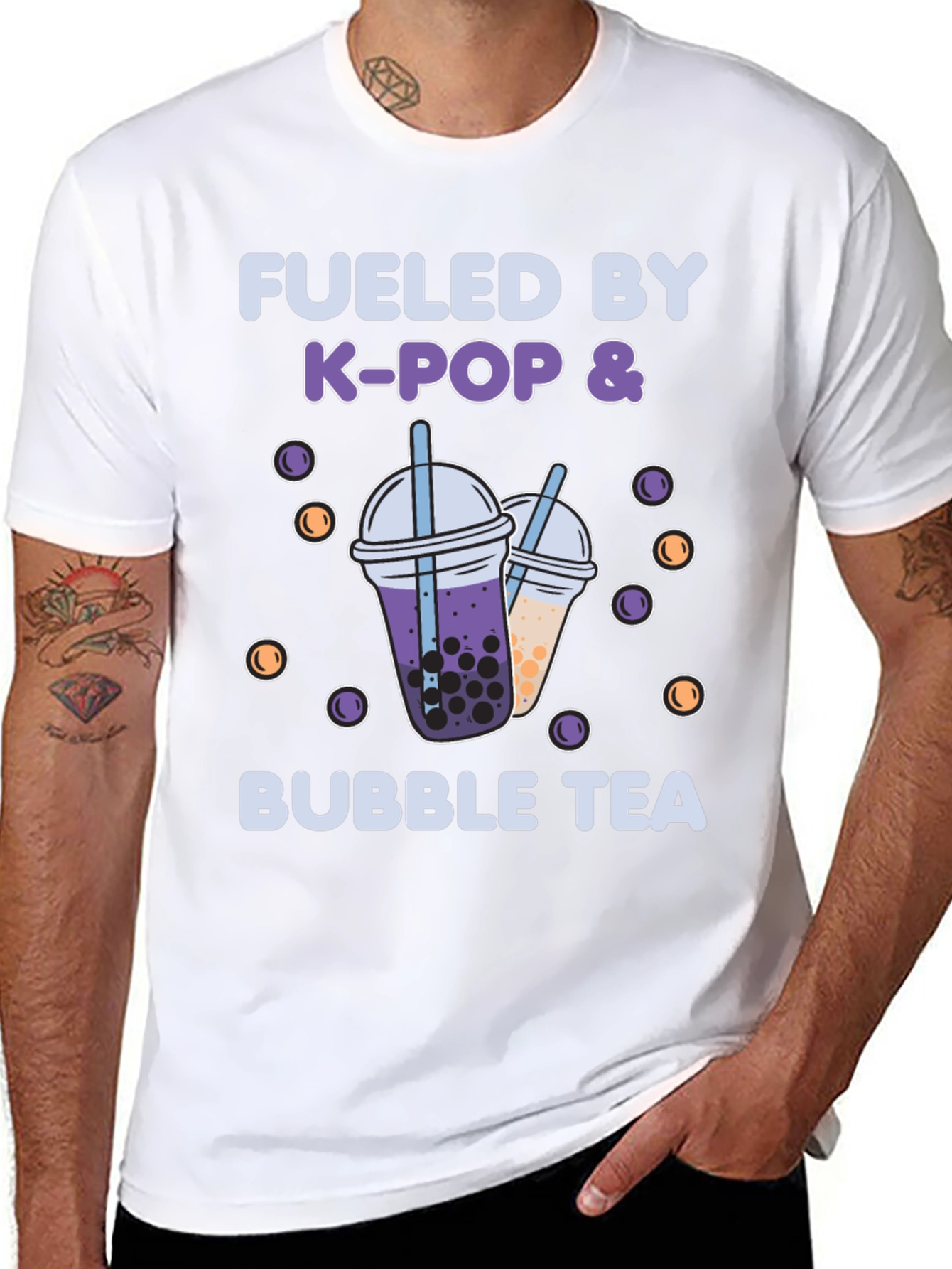 Fueled by K-Pop & Bubble Tea Graphic T-Shirt