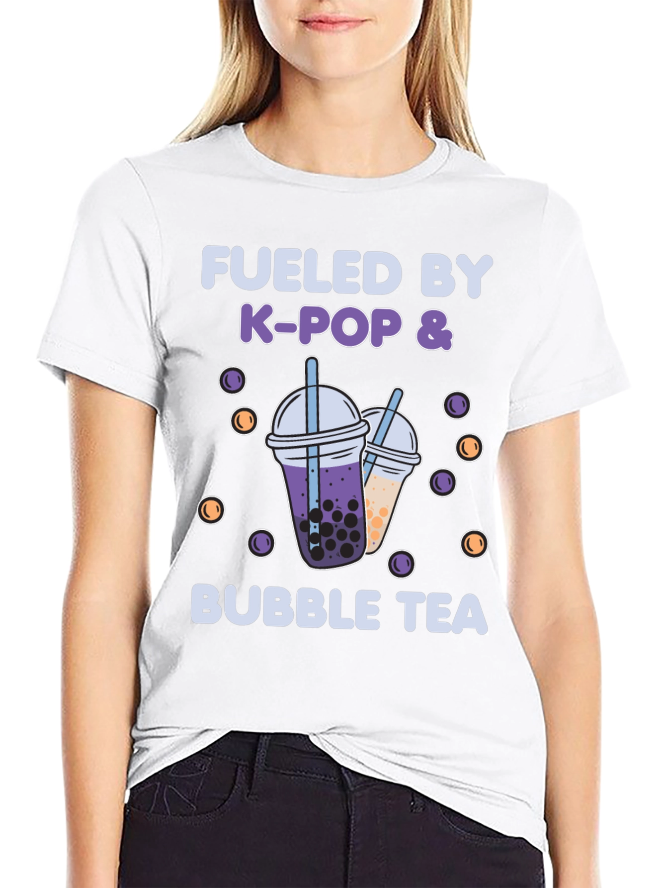 Fueled by K-Pop & Bubble Tea Graphic T-Shirt
