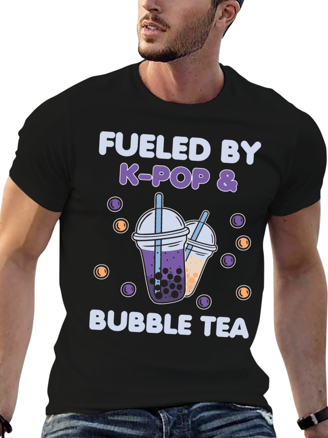 Fueled by K-Pop & Bubble Tea Graphic T-Shirt