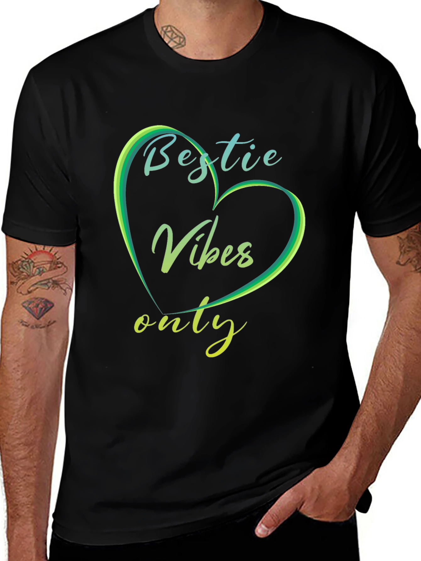 Bestie Vibes Only Graphic Tee - Trendy Casual Shirt