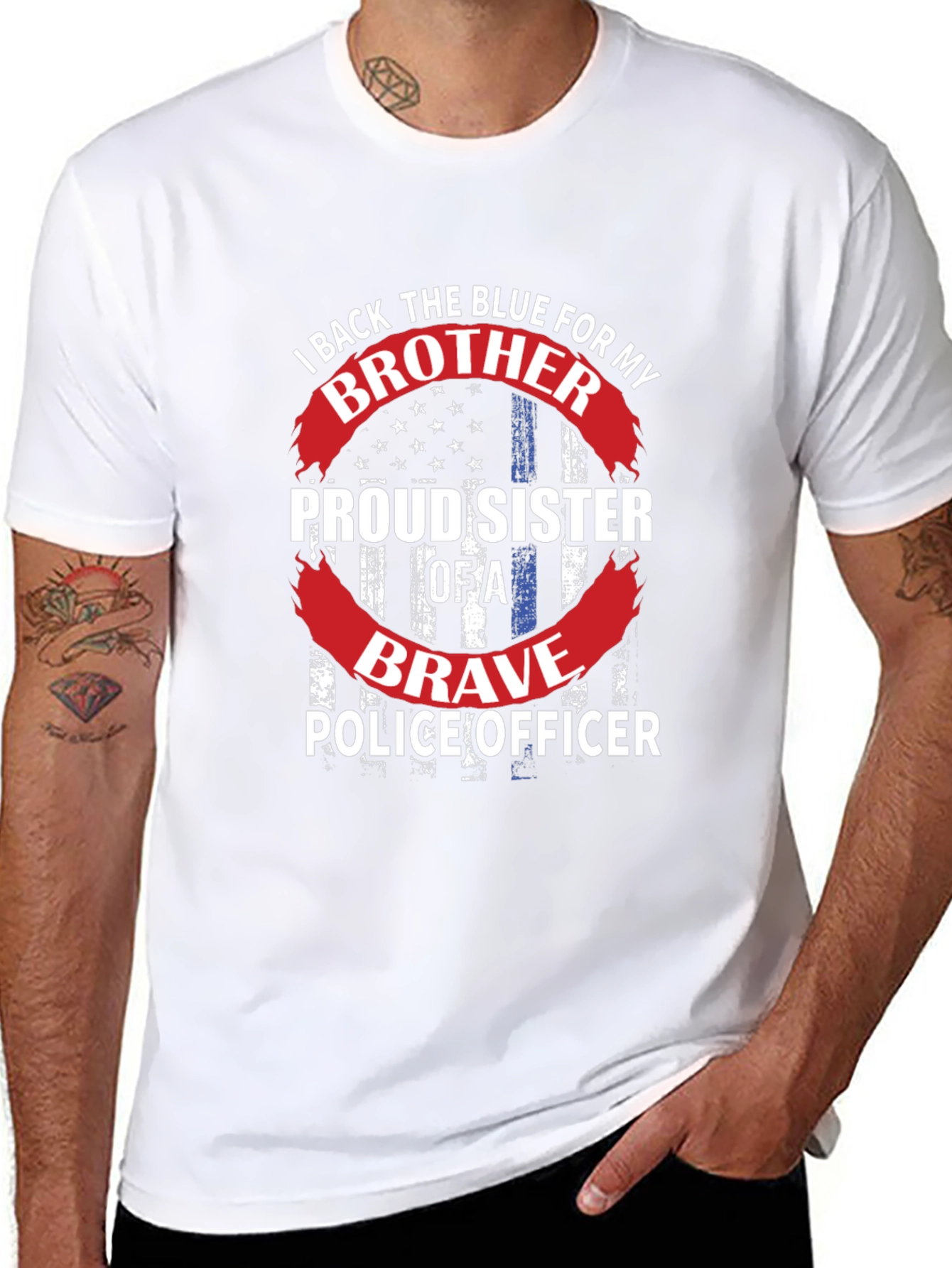 Proud Sister of a Brave Police Officer T-Shirt