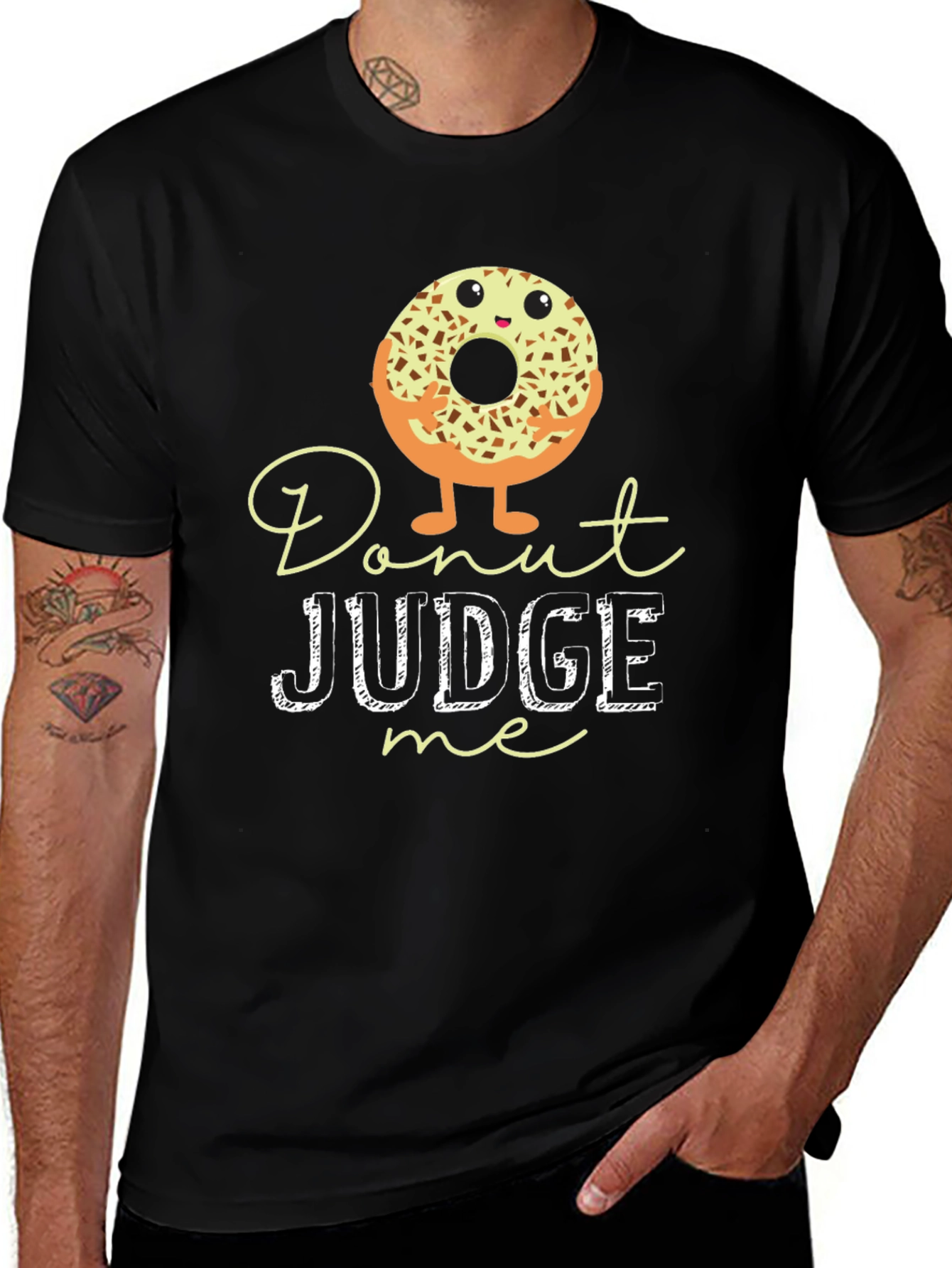 Donut Judge Me Graphic Tee - Unisex Black T-Shirt
