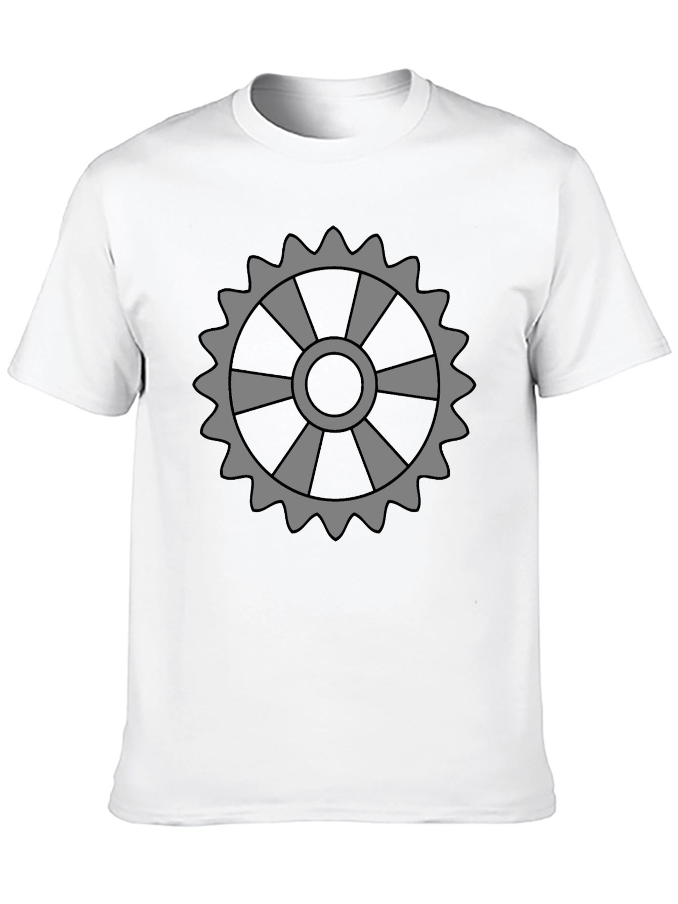 Gear Graphic Tee - Black Crew Neck T-Shirt