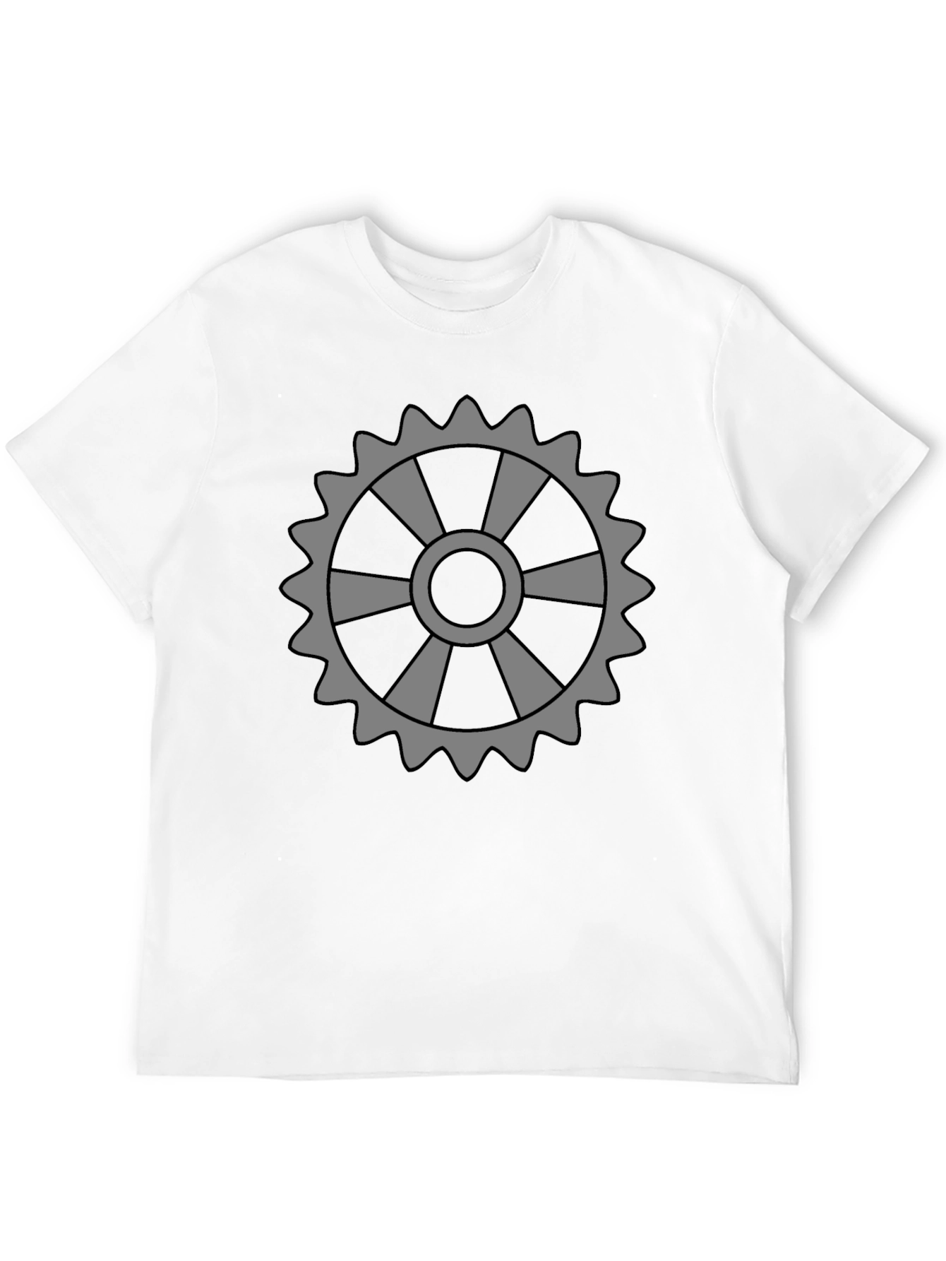 Gear Graphic Tee - Black Crew Neck T-Shirt