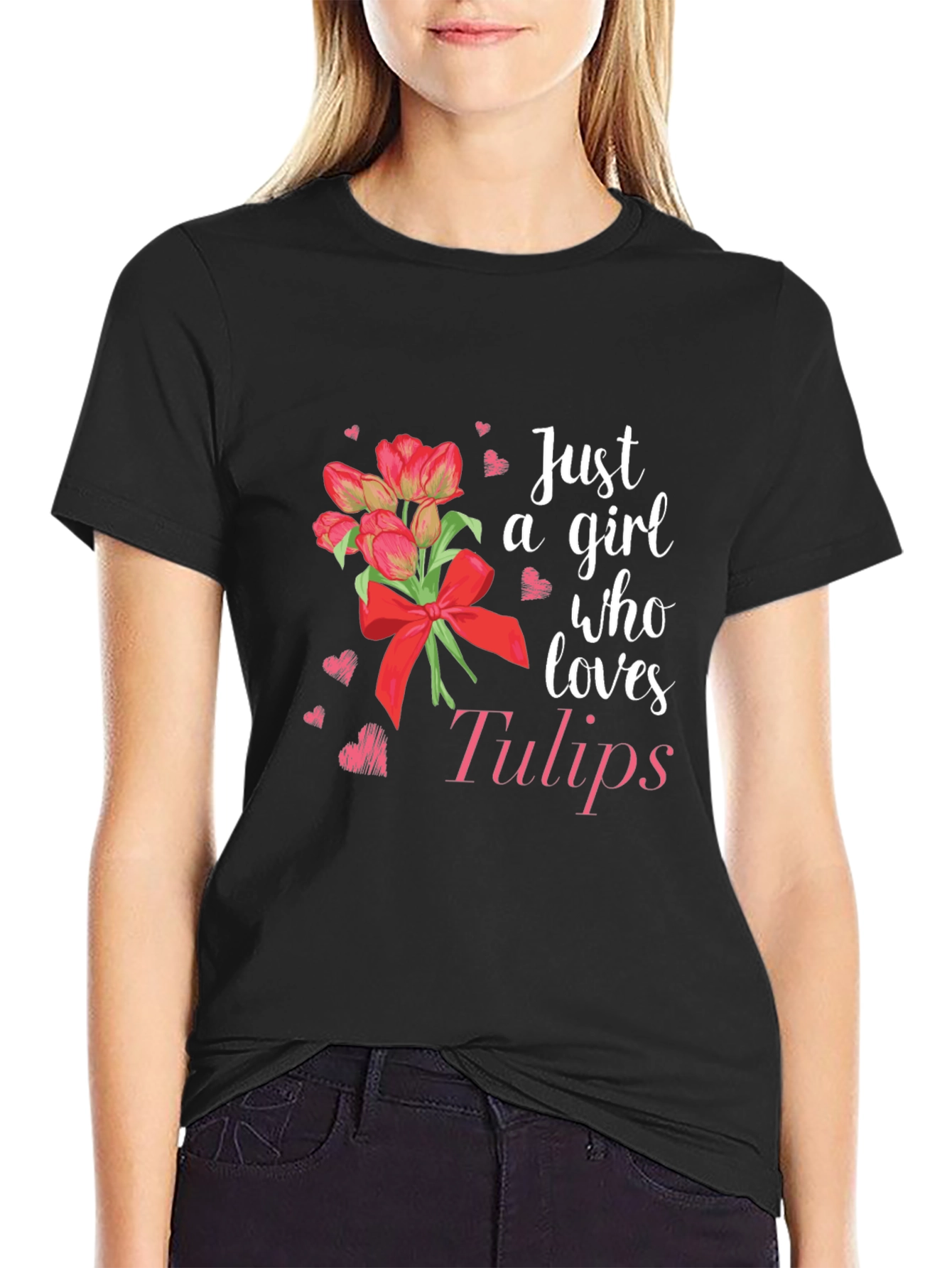Just A Girl Who Loves Tulips Graphic T-Shirt