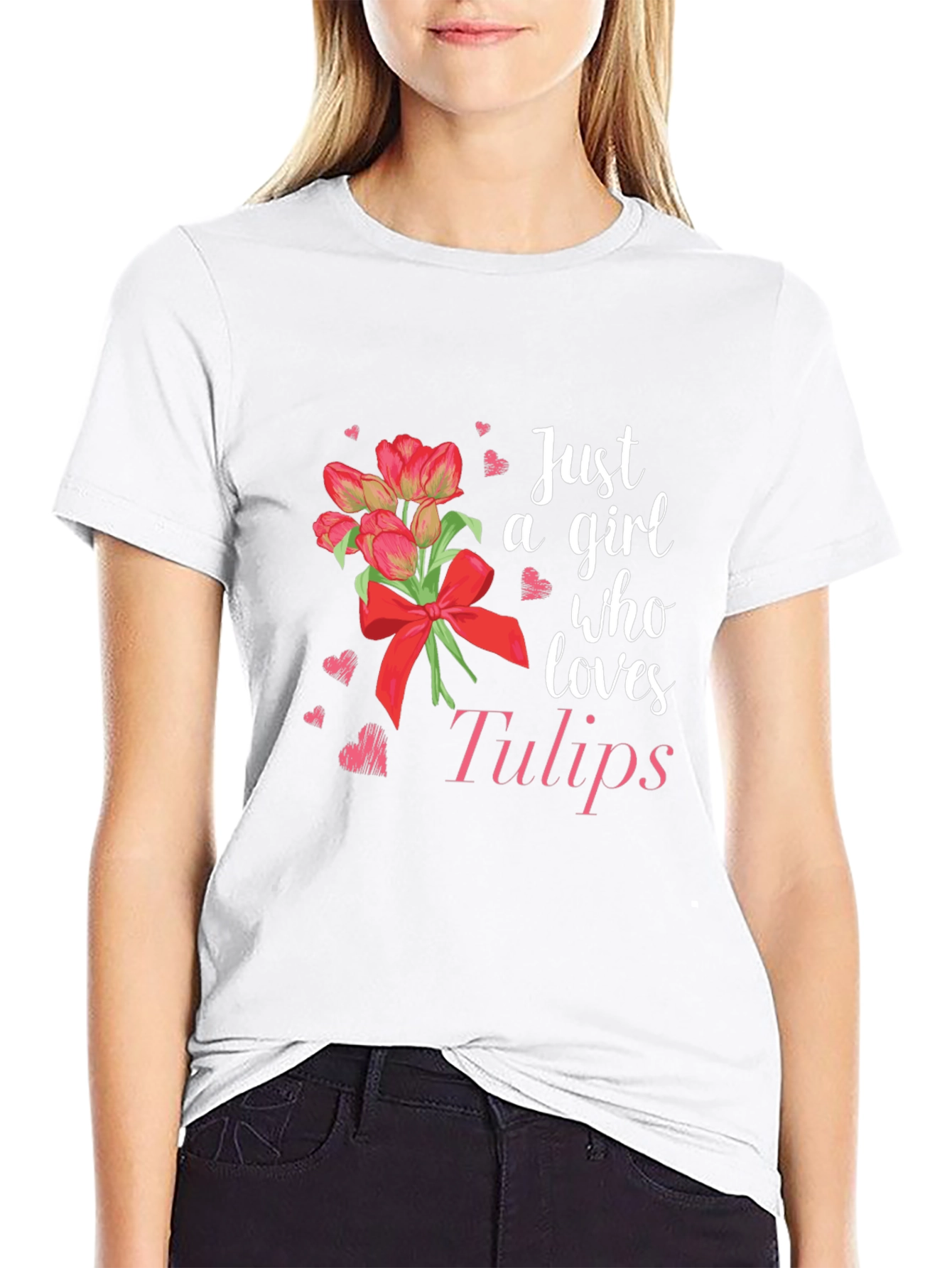 Just A Girl Who Loves Tulips Graphic T-Shirt