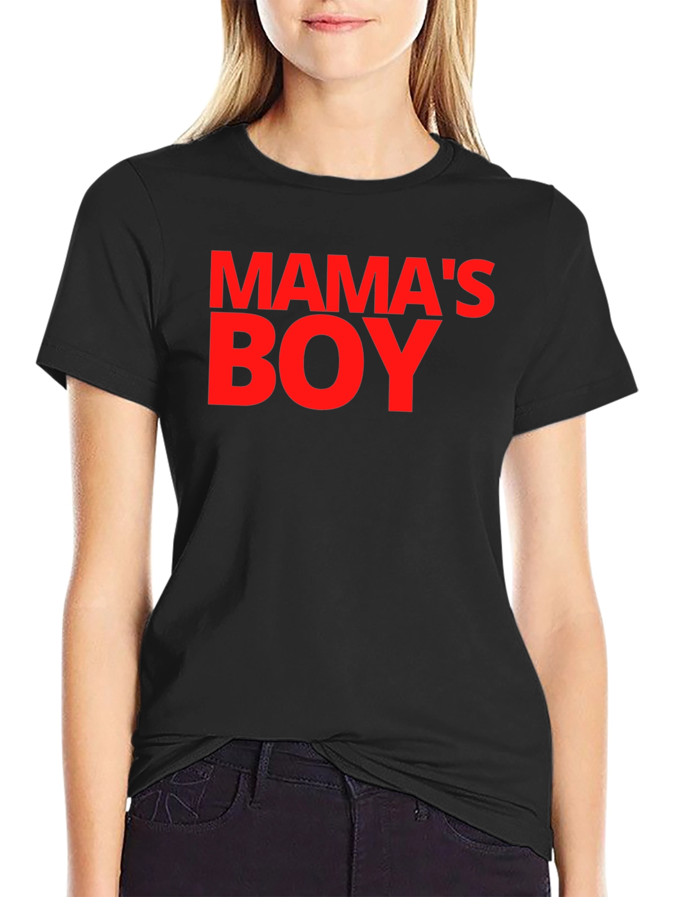 Mamas Boy Graphic Tee - Black