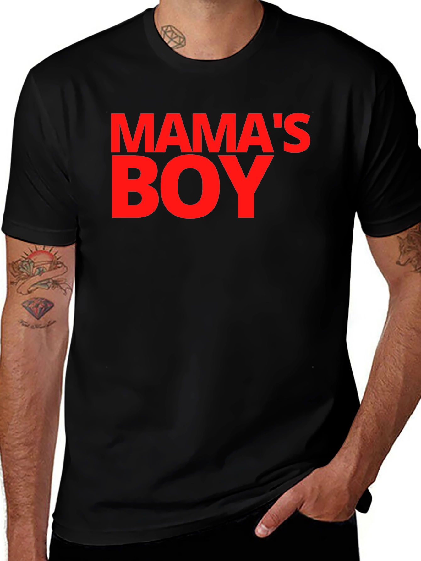 Mamas Boy Graphic Tee - Black