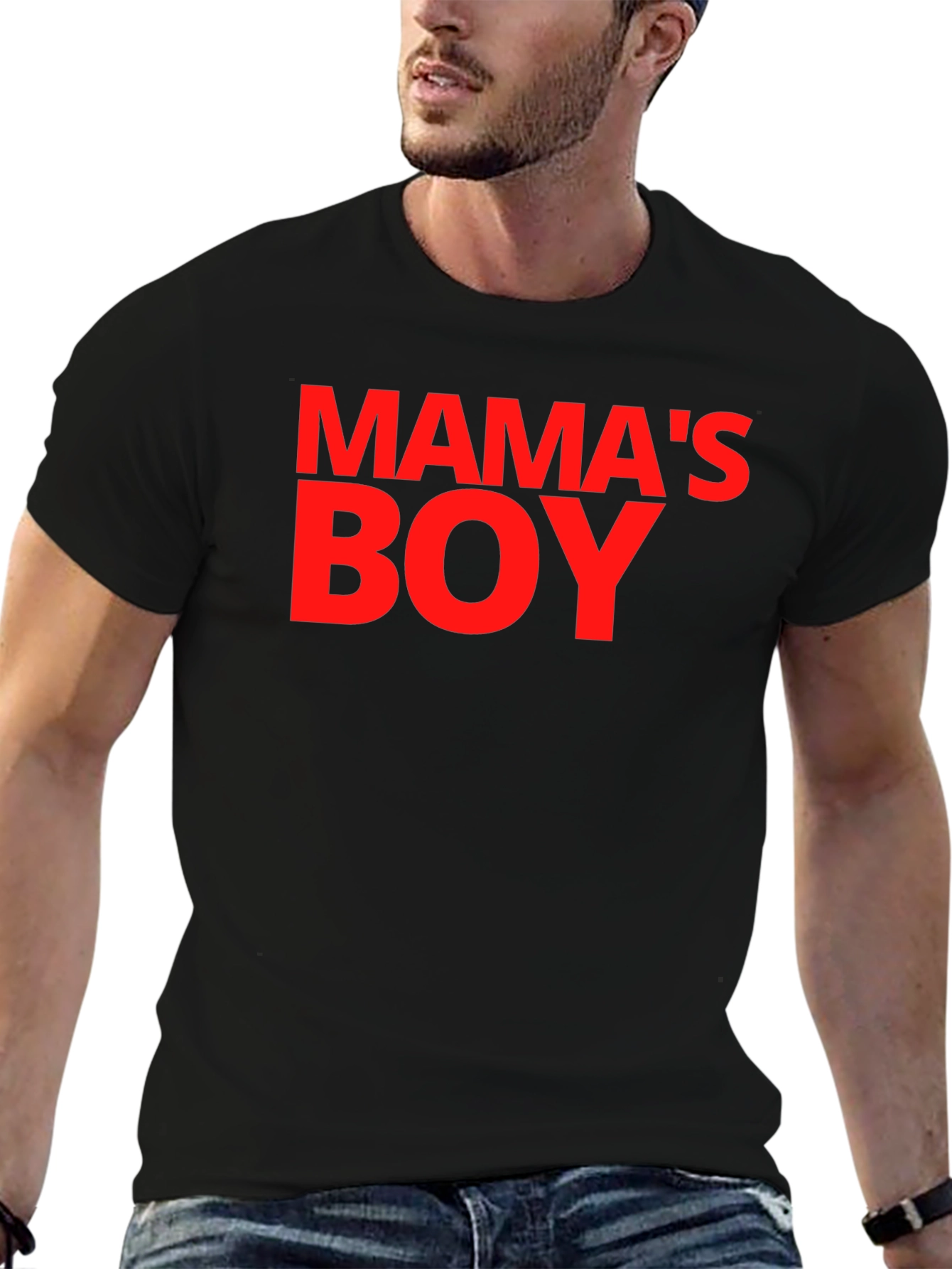 Mamas Boy Graphic Tee - Black